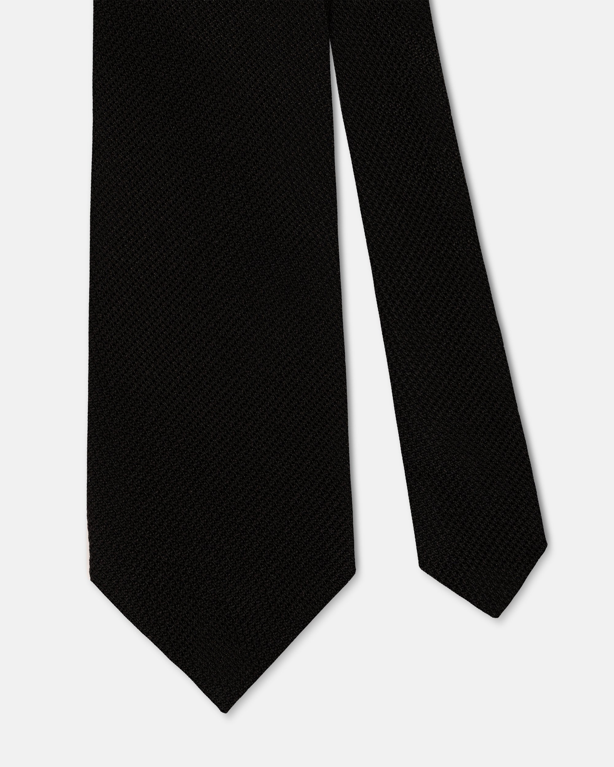 Made-in-England Solid Black Grenadine Tie