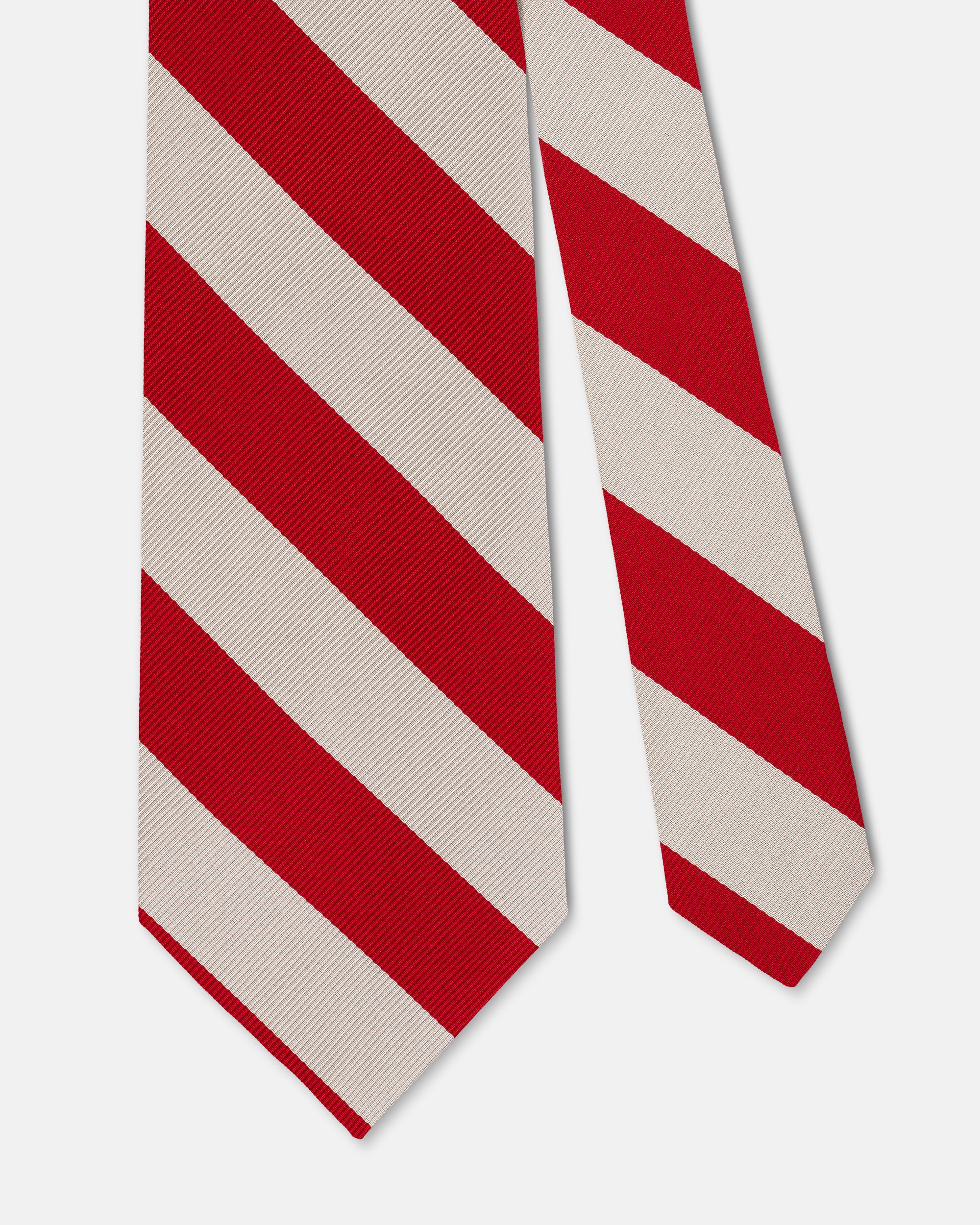 Made-in-USA Red & Silver Guard Stripe Silk Repp Tie