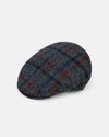Made-in-Italy Grey Windowpane Harris Tweed Ivy Cap