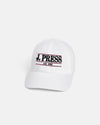J. PRESS White Three-Bar Dad Hat