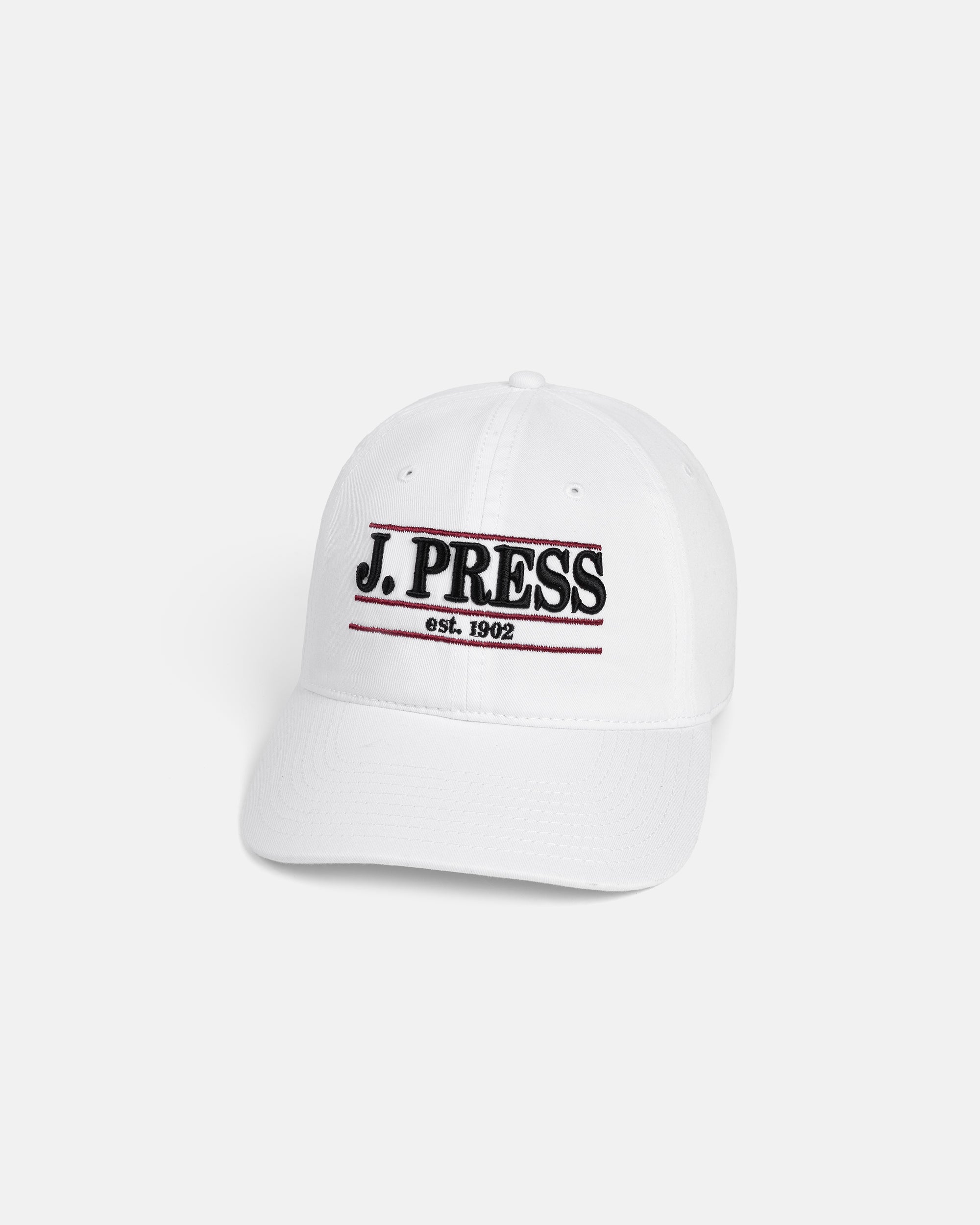 J. PRESS White Three-Bar Dad Hat