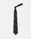 Made-in-UK Green Block Stripe Irish Poplin Tie