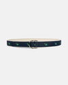 Made-in-USA Green Whales Motif Belt