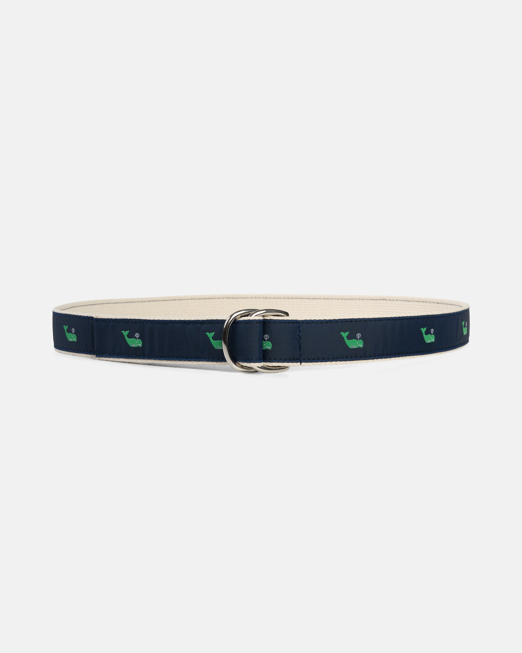 Made-in-USA Green Whales Motif Belt