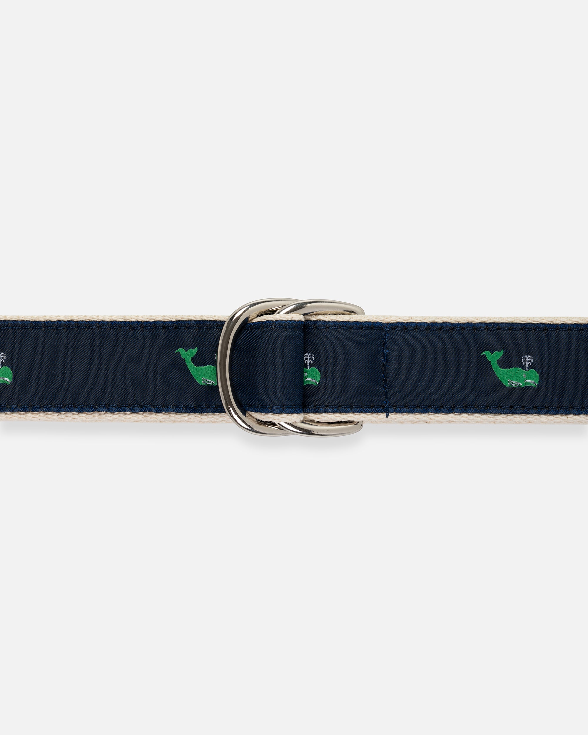 Made-in-USA Green Whales Motif Belt