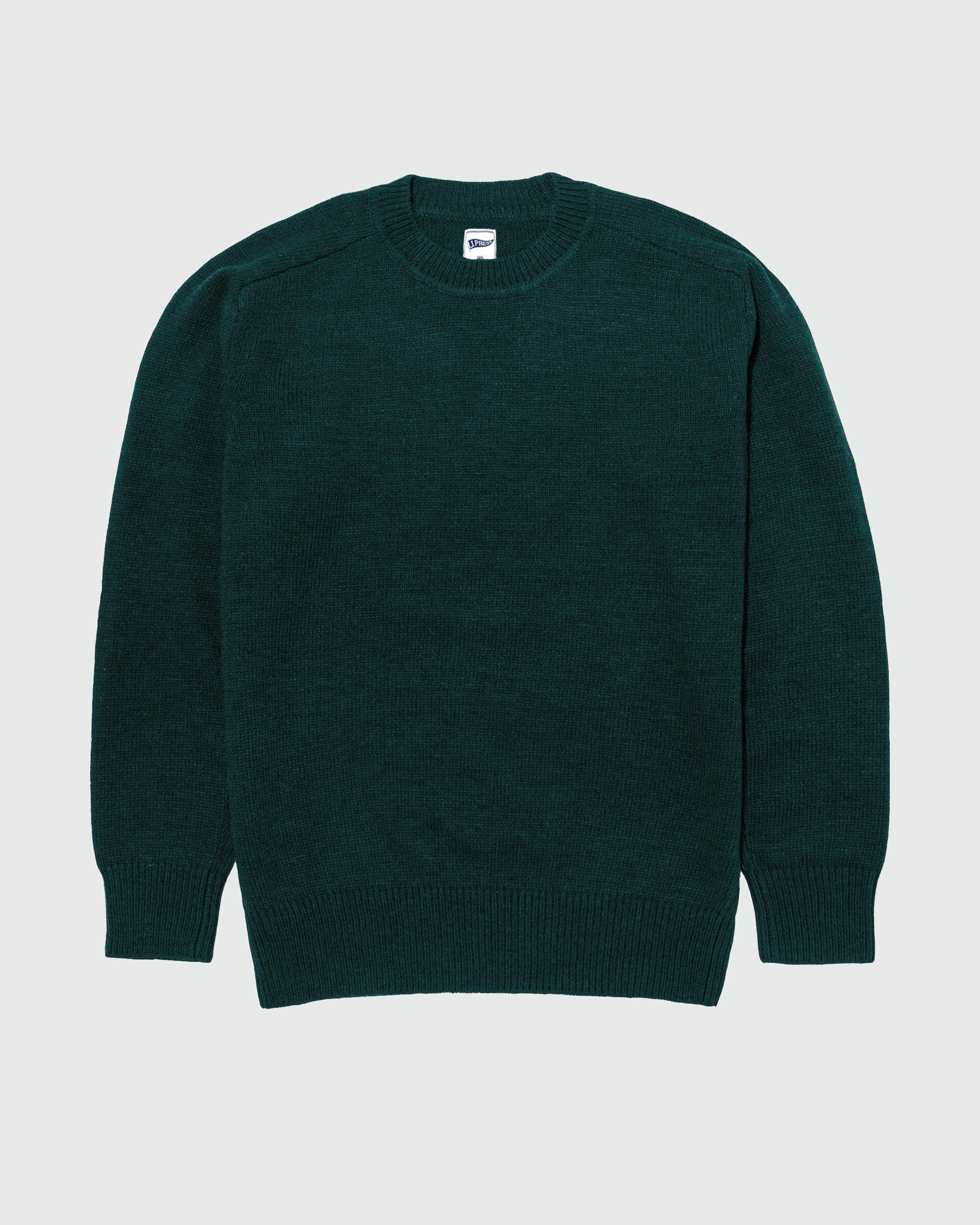 Green Wool Crewneck Sweater - Trim Fit