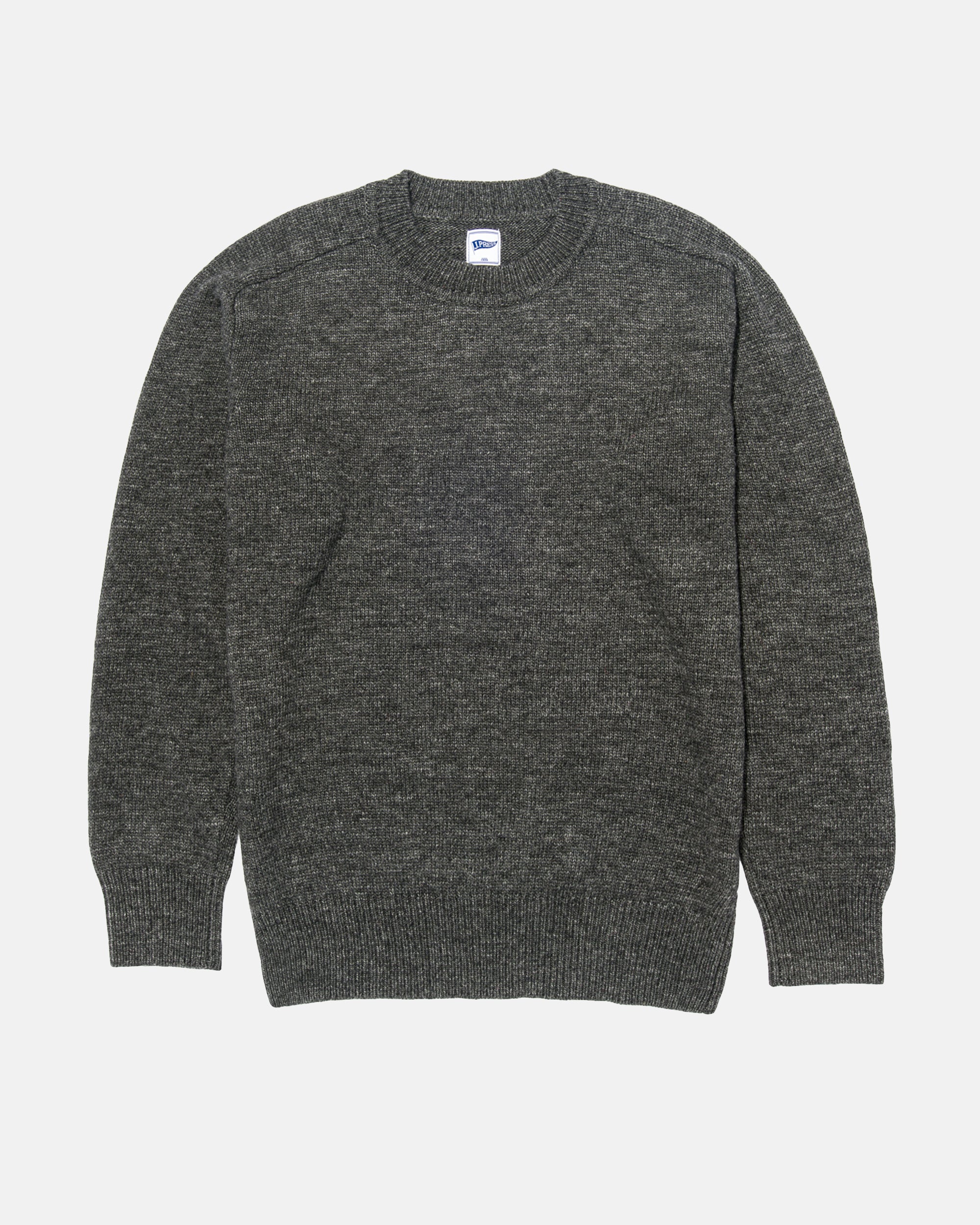 Grey Wool Crewneck Sweater - Trim Fit