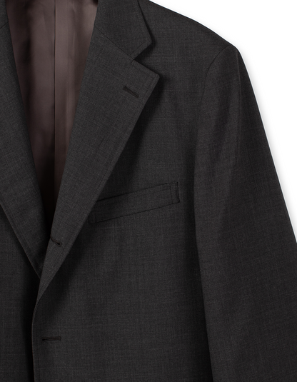 CHARCOAL SOLID SUIT - TRIM FIT