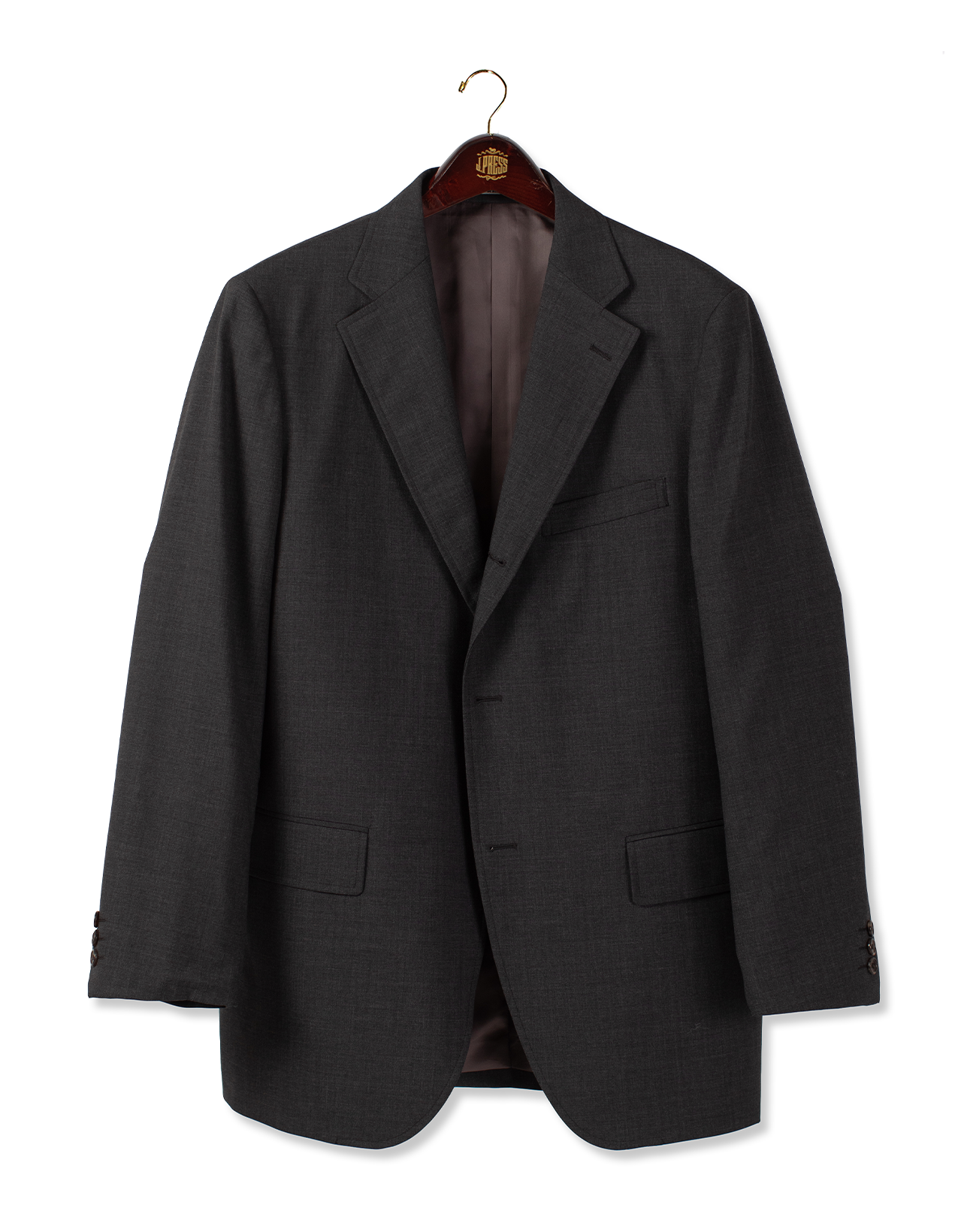 CHARCOAL SOLID SUIT - TRIM FIT