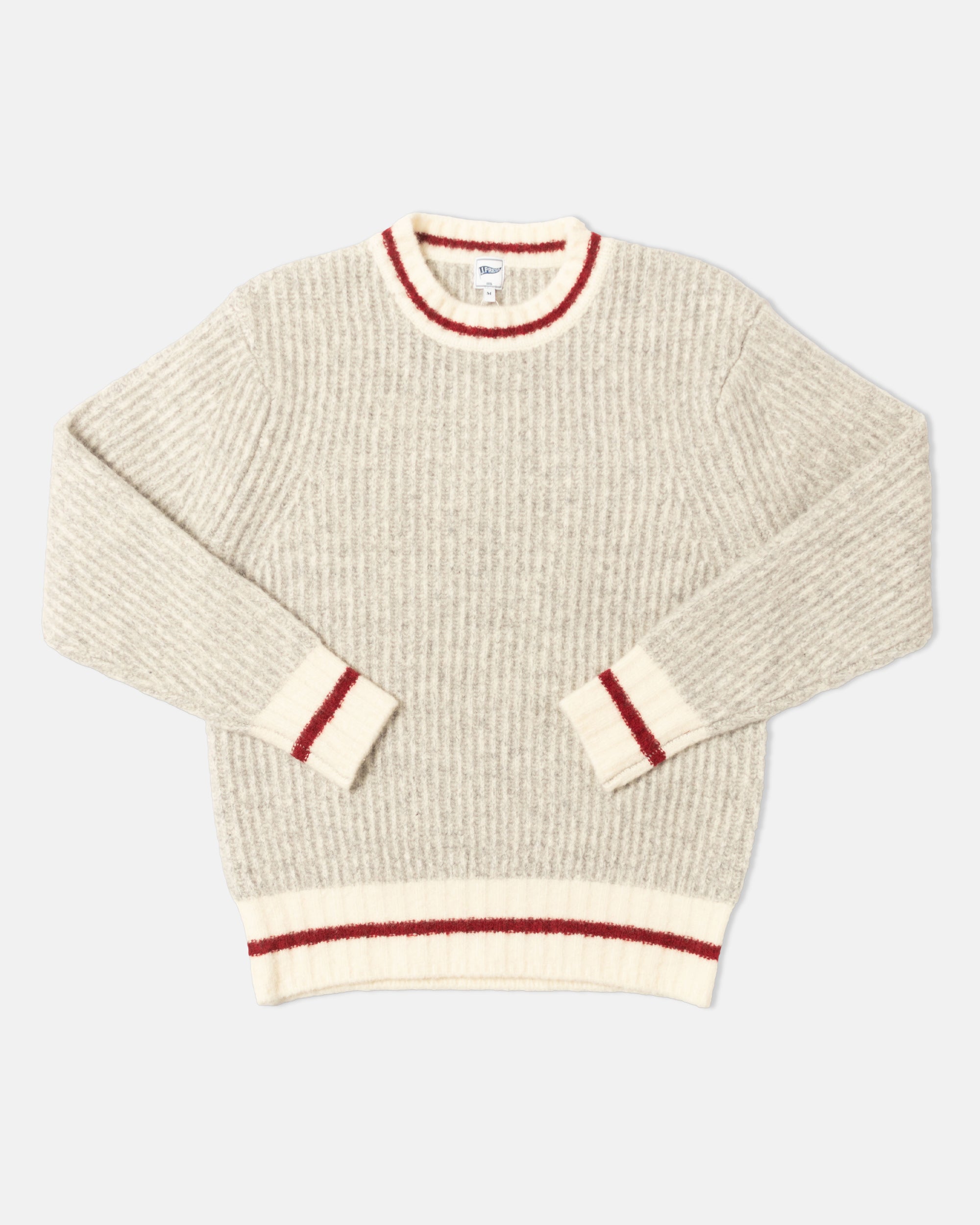 Grey Marl Shaker Knit Sweater - Trim Fit
