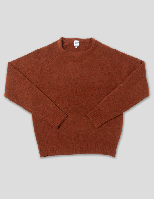 SOLID CREW NECK SWEATER - RUST