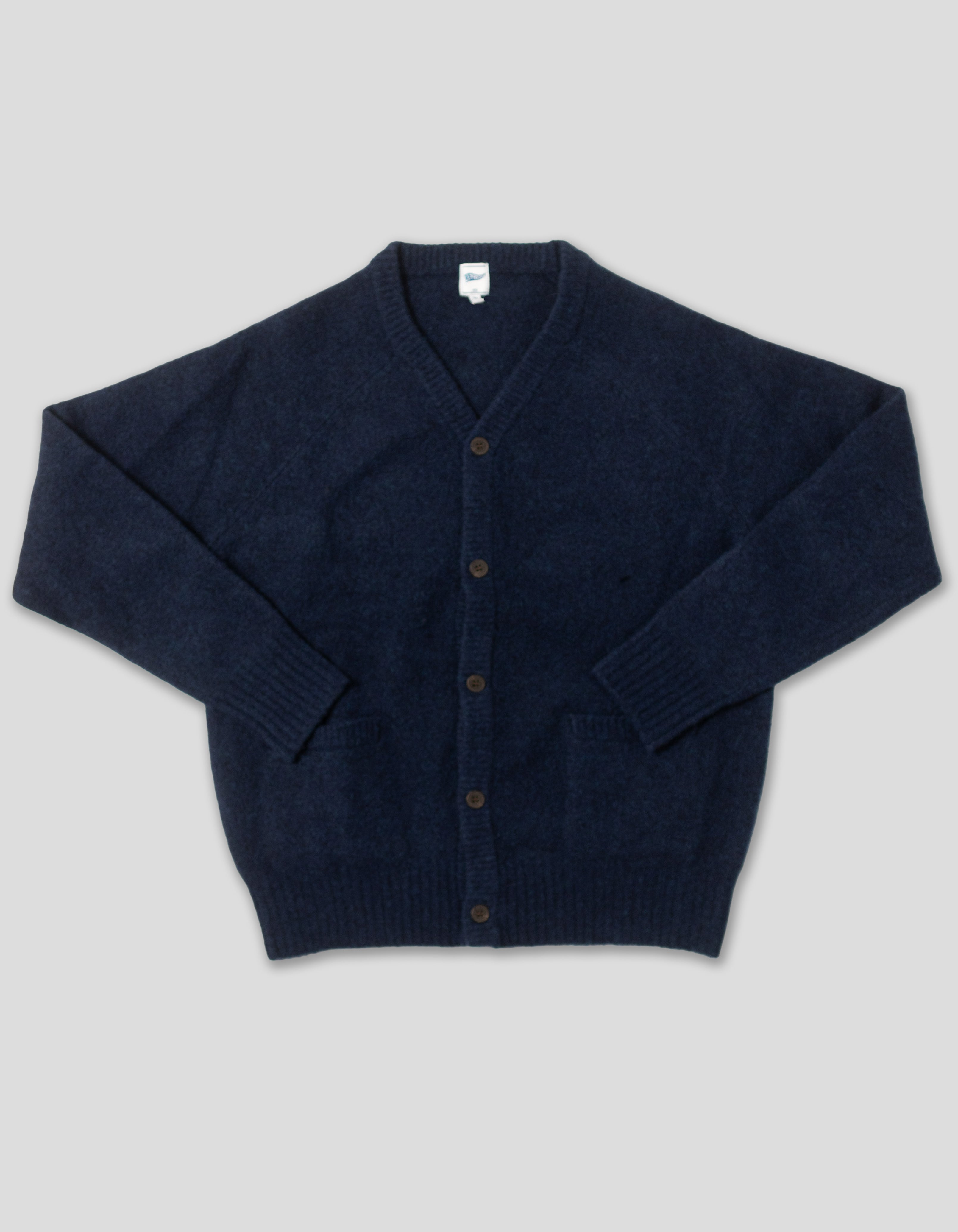 Solid Navy Cardigan Sweater - Trim Fit