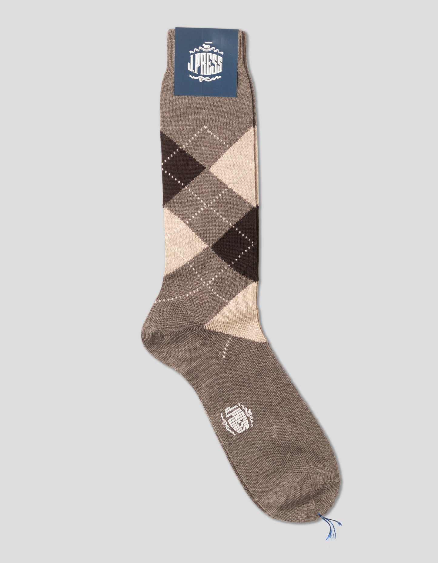 ARGYLE WOOL SOCKS - GREY/BEIGE