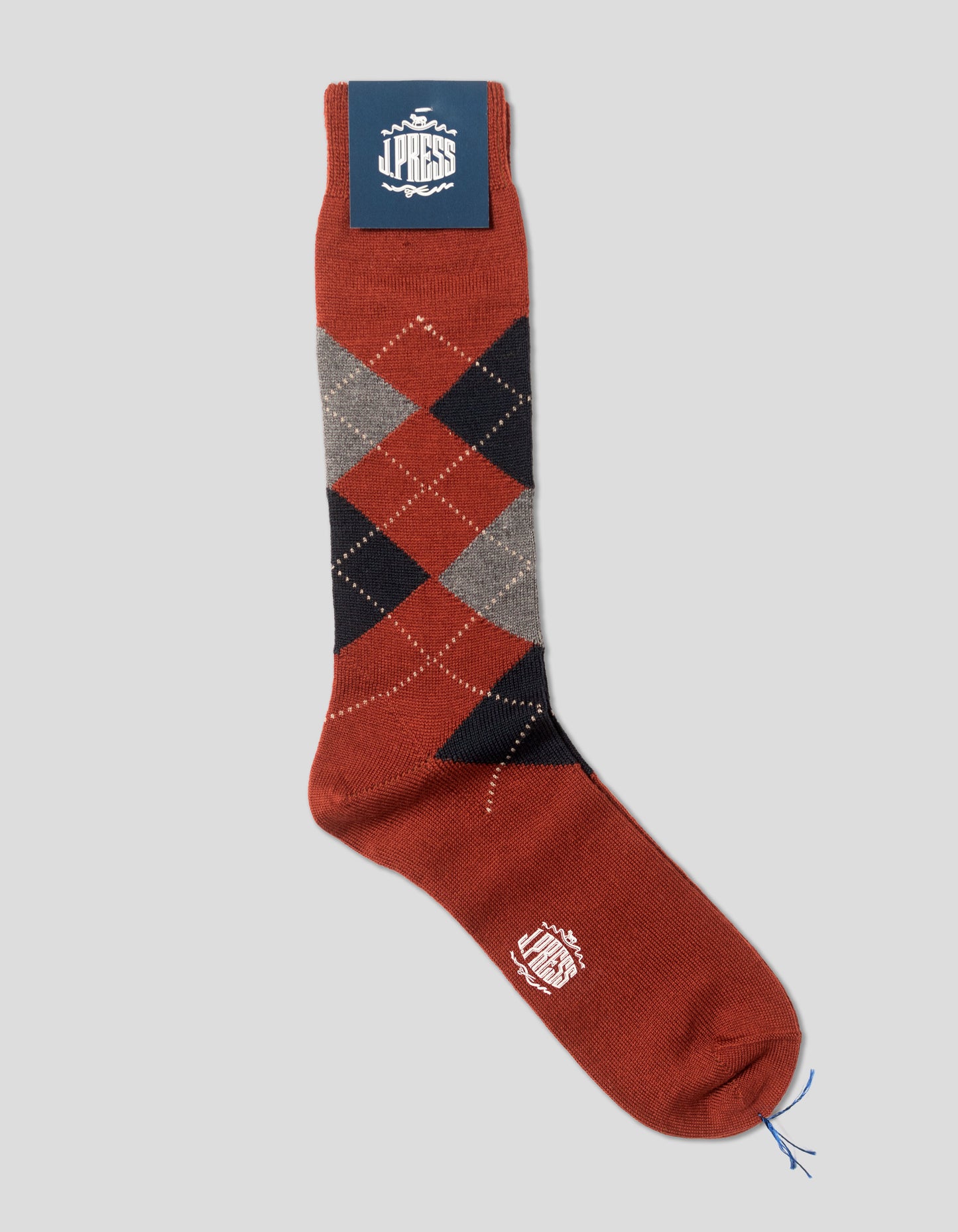 ARGYLE WOOL SOCKS - BROWN/GREY