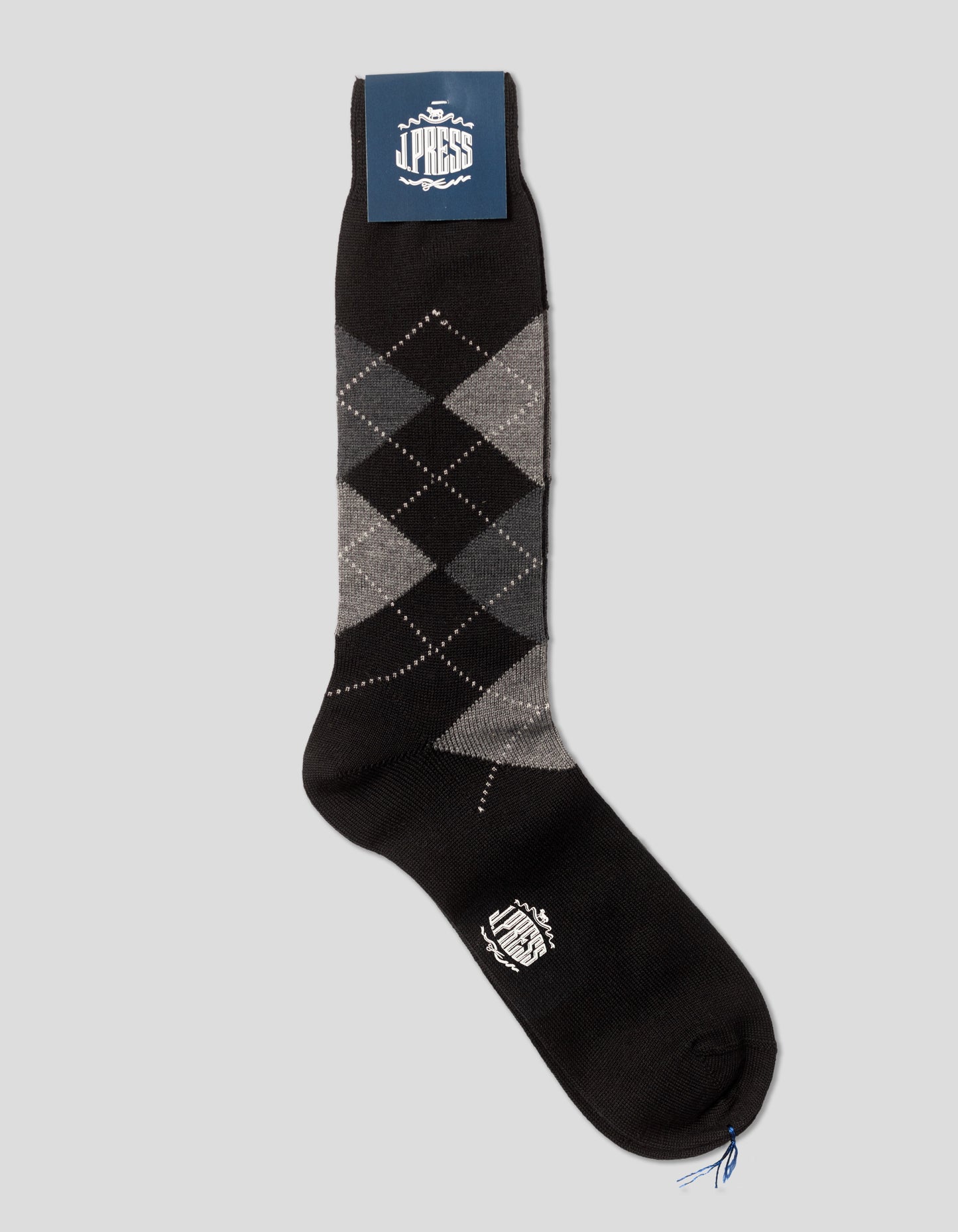 ARGYLE WOOL SOCKS - BLACK/GREY