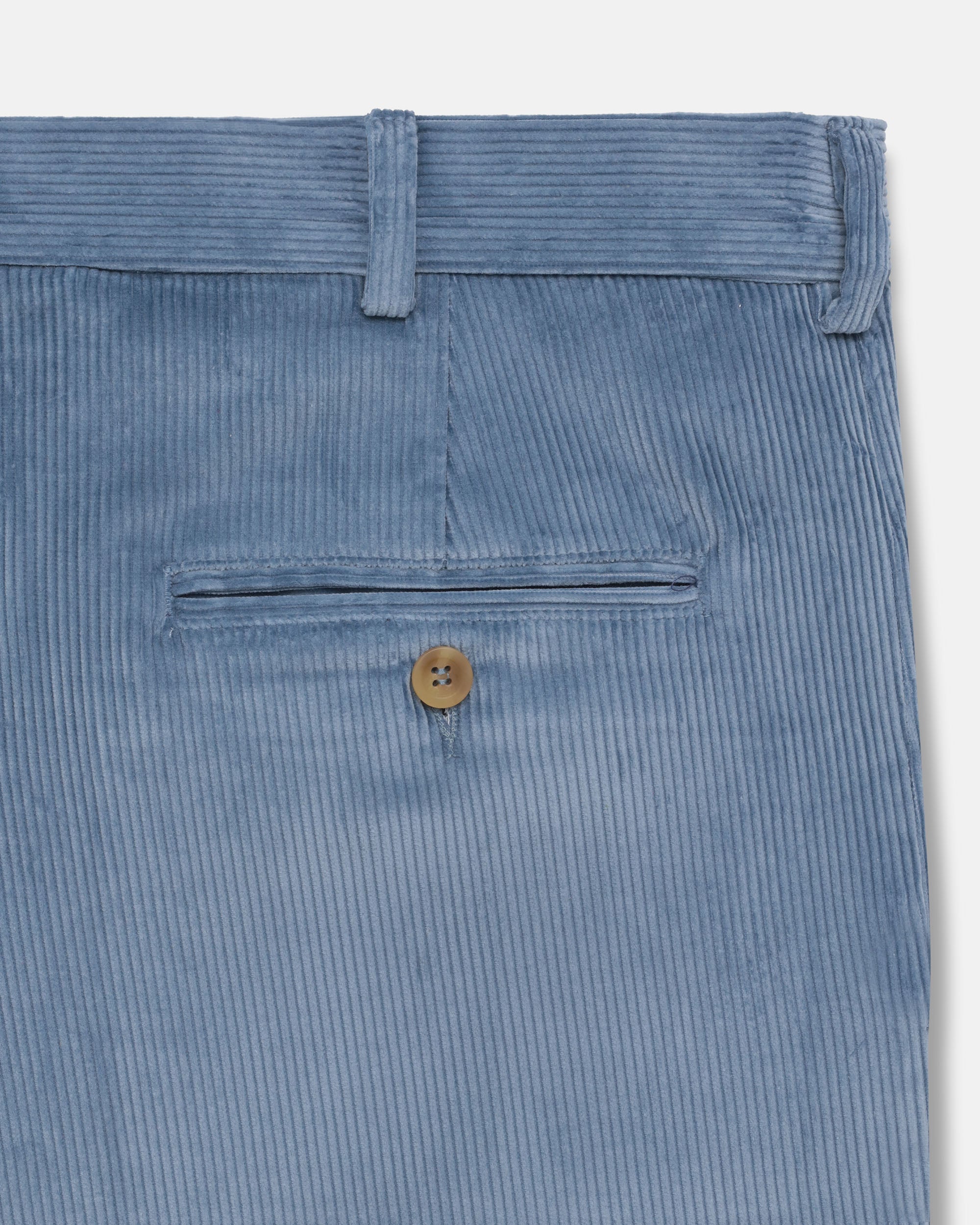 Made-in-USA Light Blue Wide Wale British Corduroy Pant