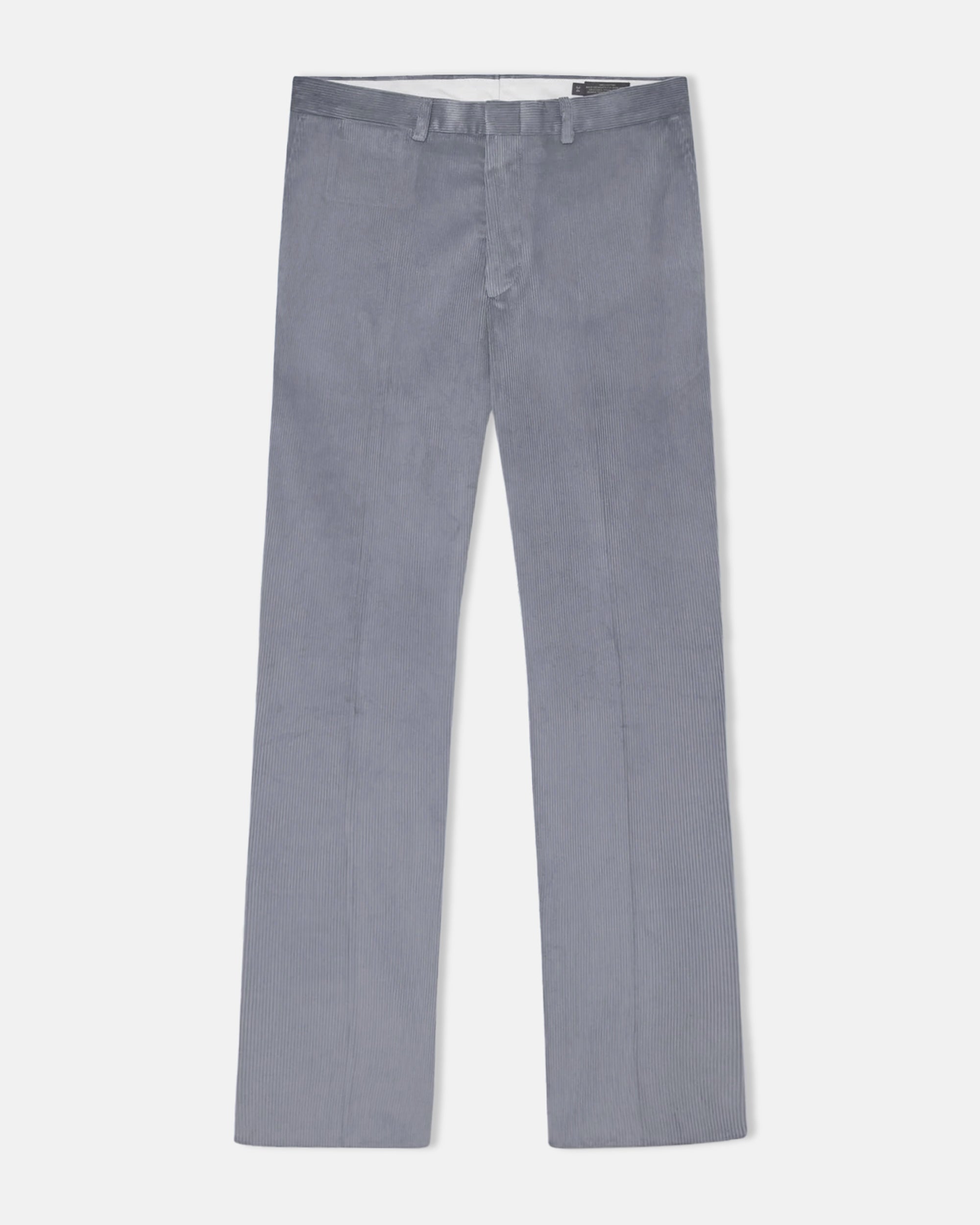 Made-in-USA Grey Wide Wale British Corduroy Pant
