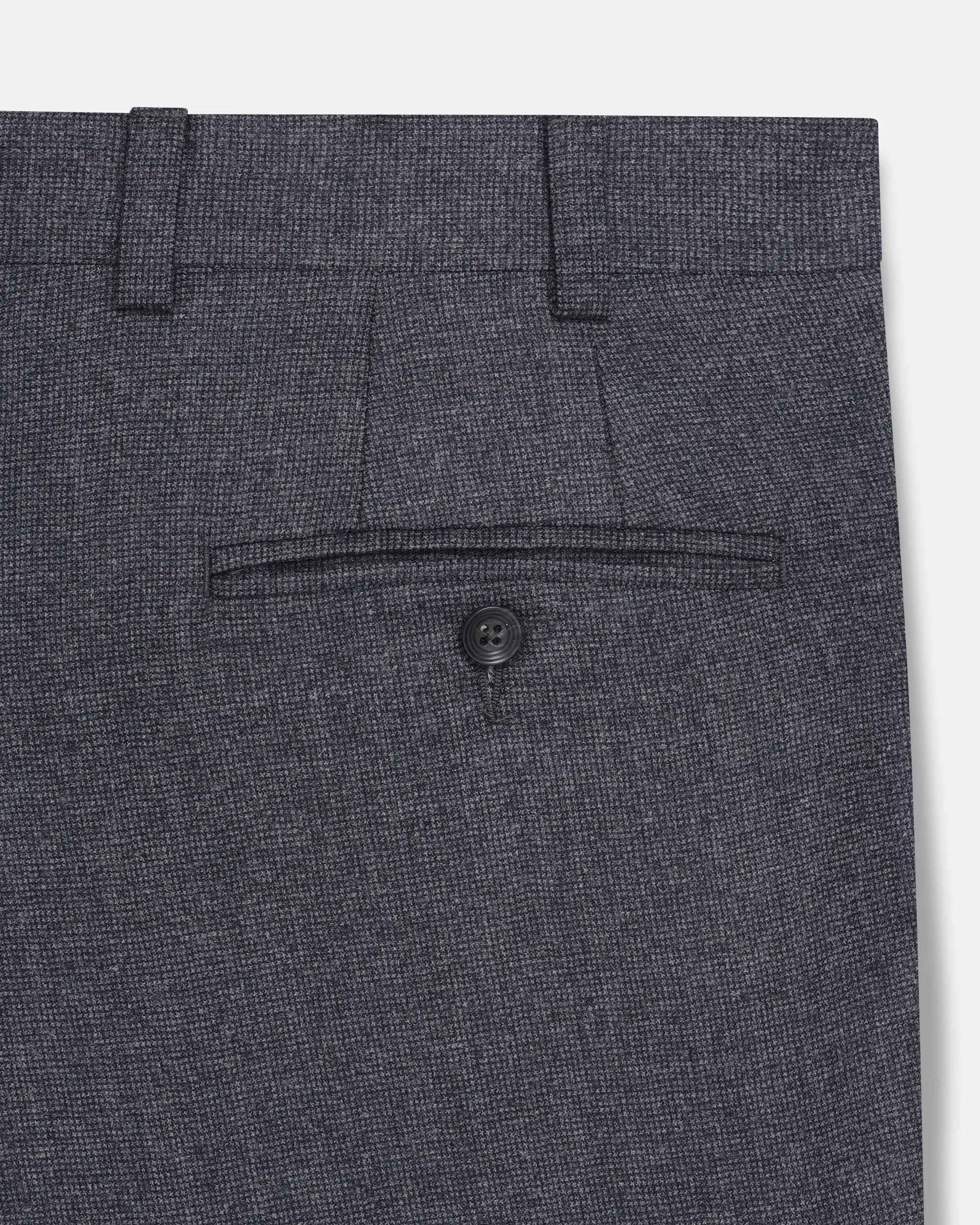 Made-in-Canada Gray Ticweave Wool Trouser