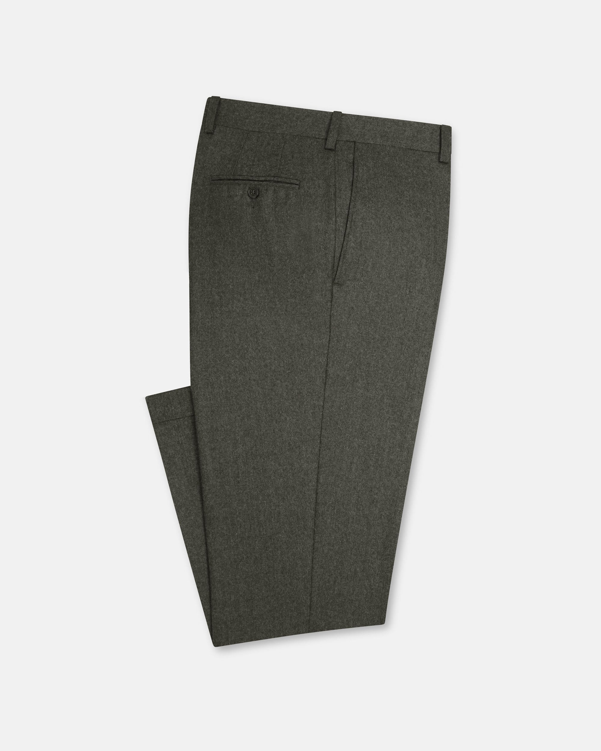 Made-in-Canada Olive Wool Flannel Trouser