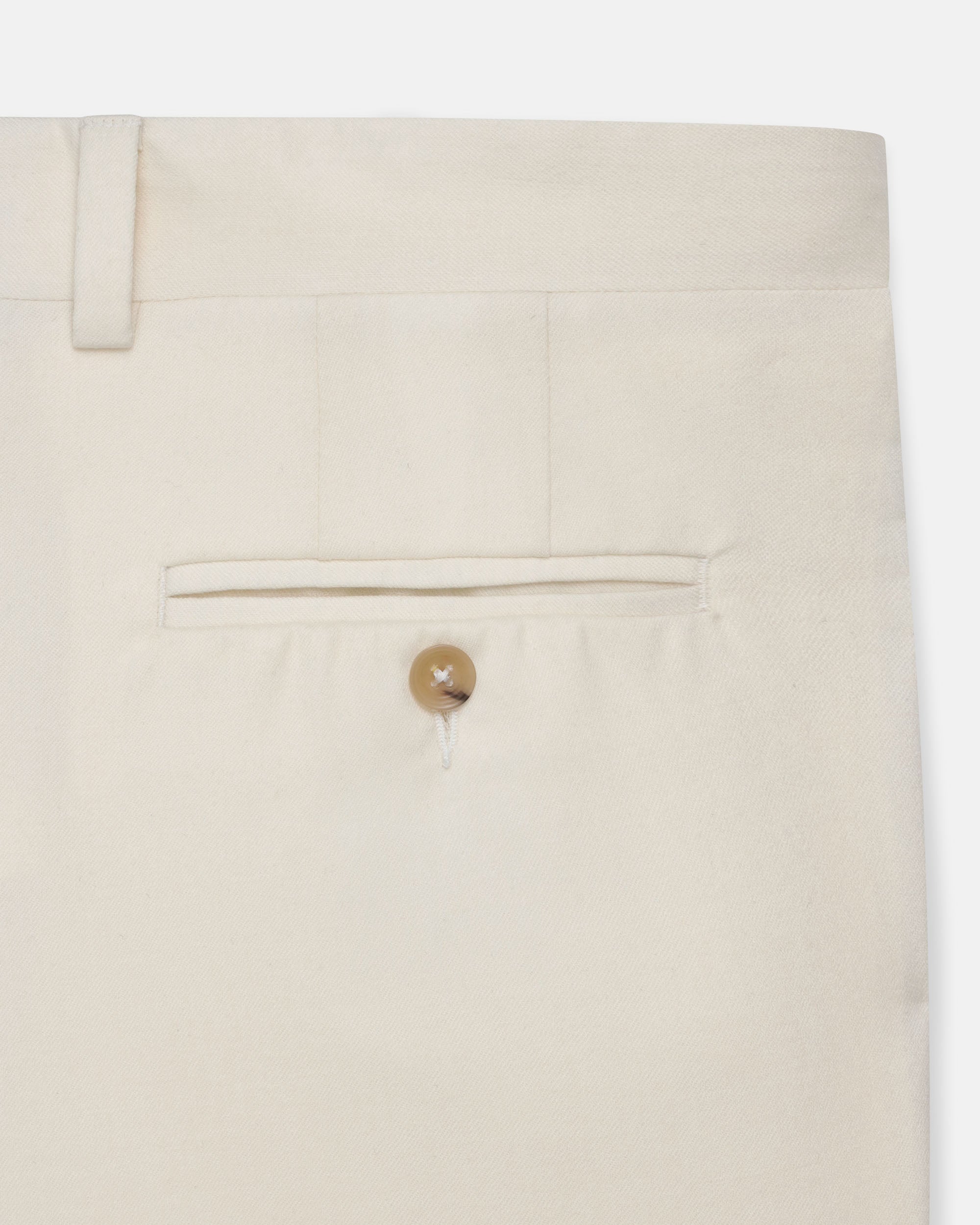 Made-in-Canada White Wool Flannel Trouser