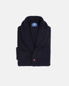 Made-in-Scotland Navy Cashmere Shawl Collar Cardigan