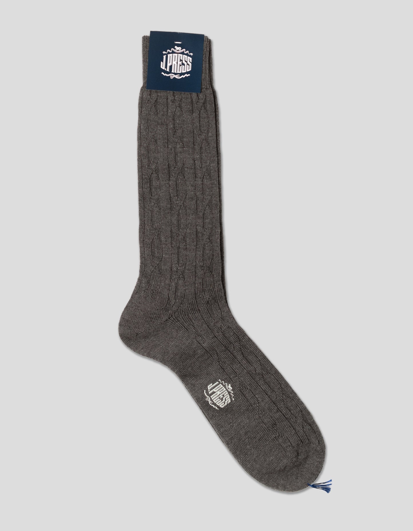 WOOL CABLE  SOCKS - GREY