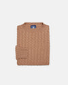 Made-in-Scotland Fawn Cable Knit Cashmere Sweater