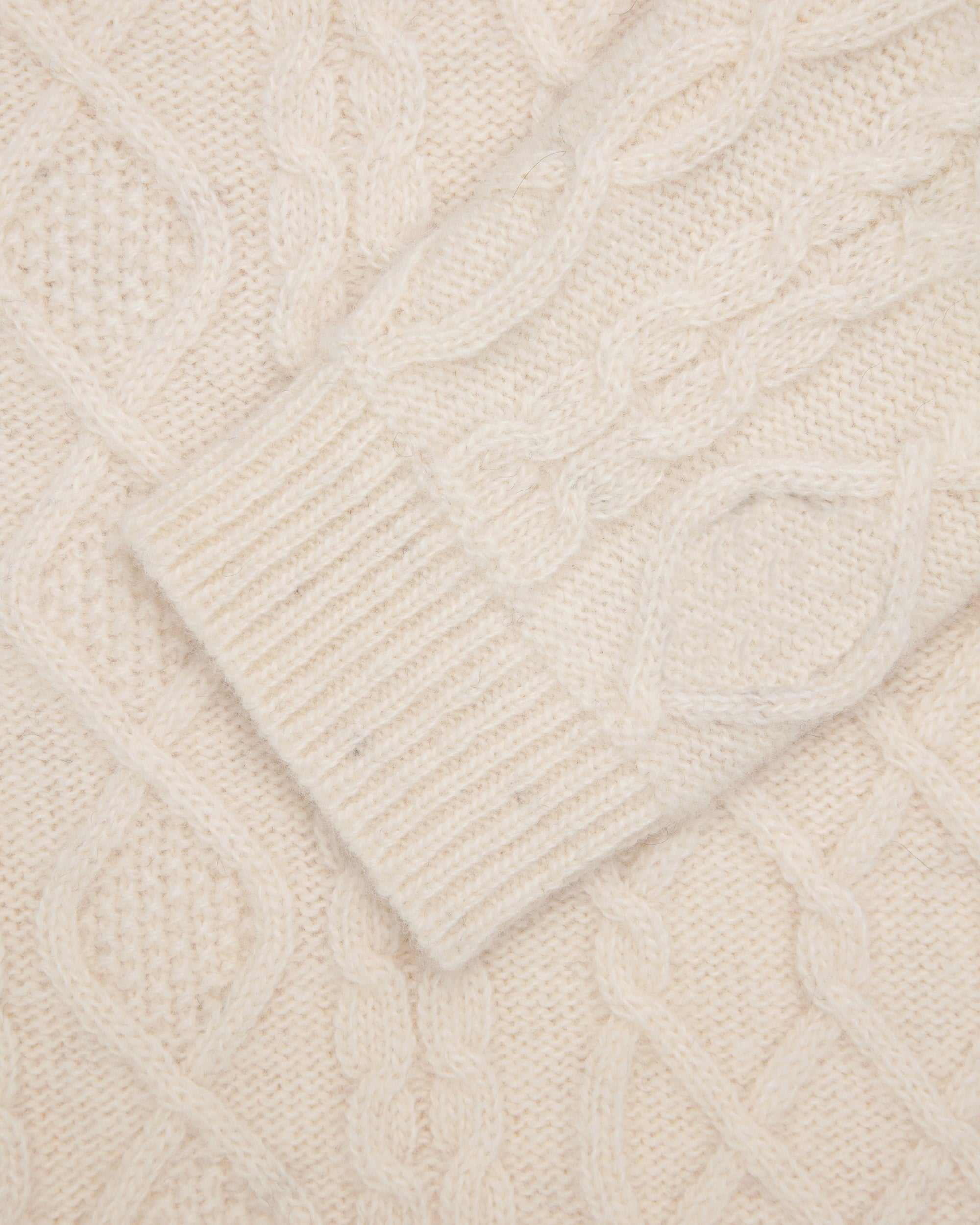 Made-in-Norway Cream Aran Knit Sweater - Classic Fit