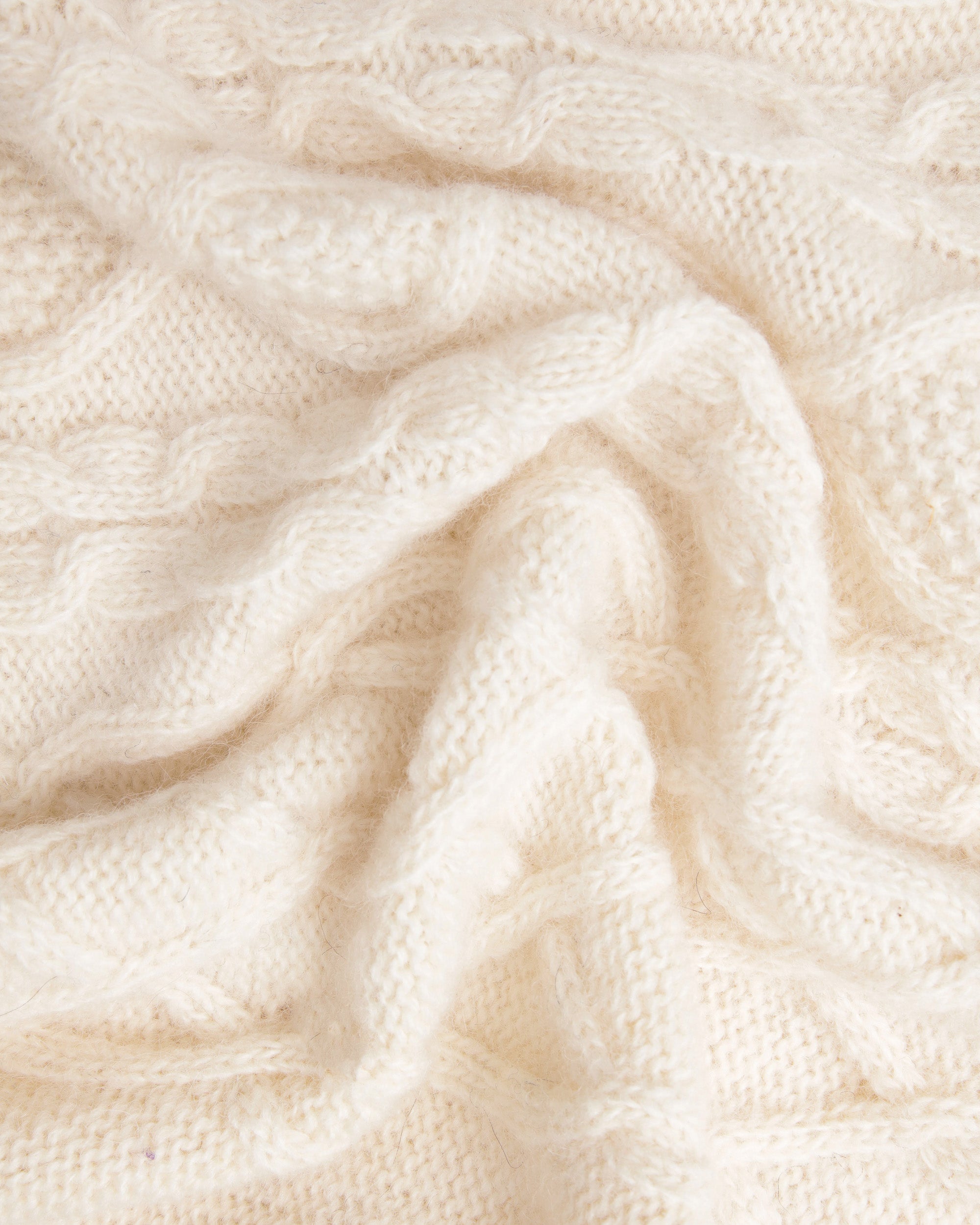 Made-in-Norway Cream Aran Knit Sweater - Classic Fit