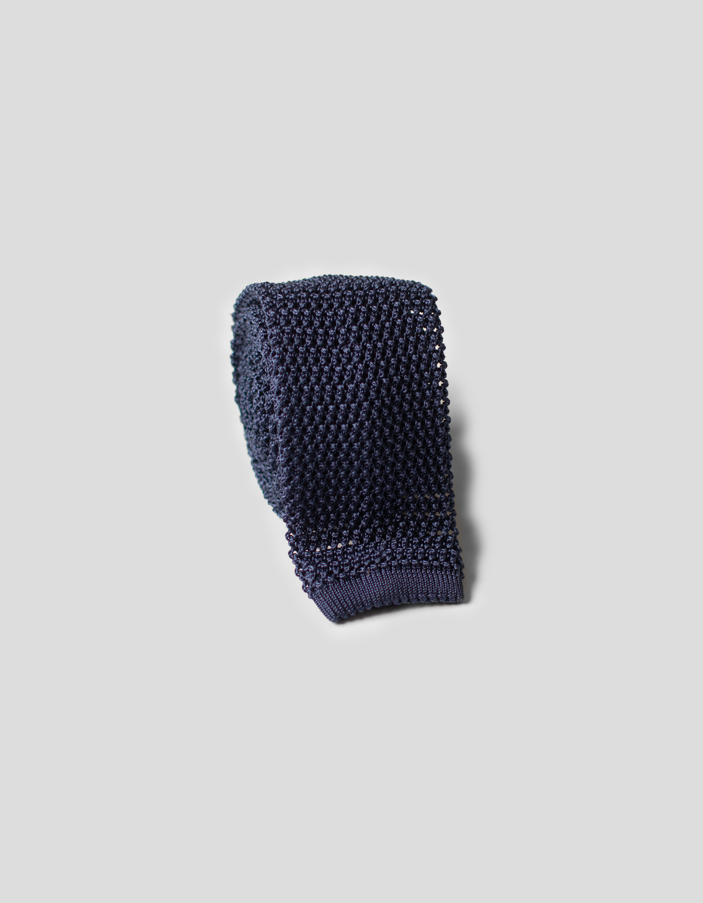 SOLID KNIT TIE - BLUE
