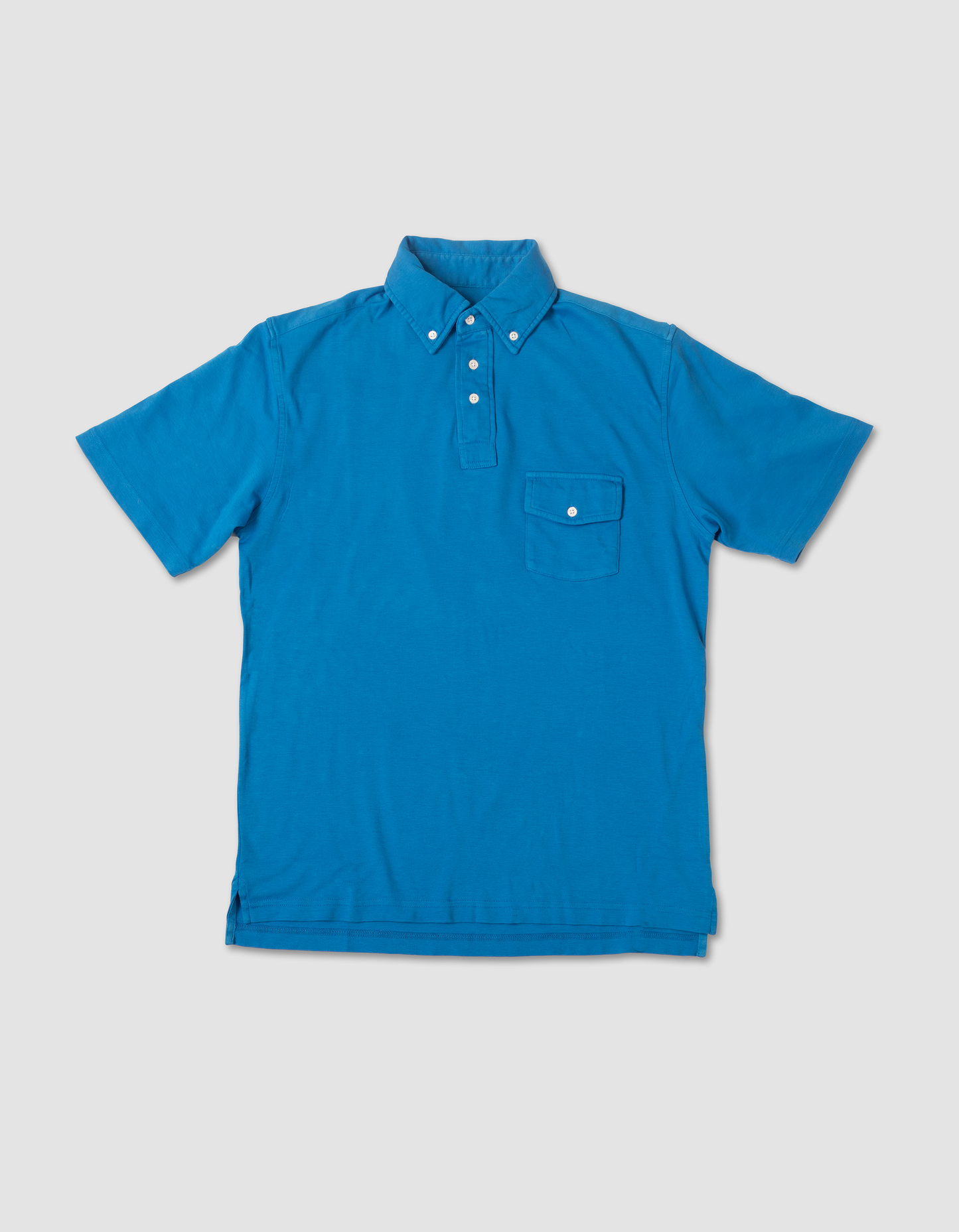 BUTTON DOWN COLLAR POLO SHIRT - BLUE