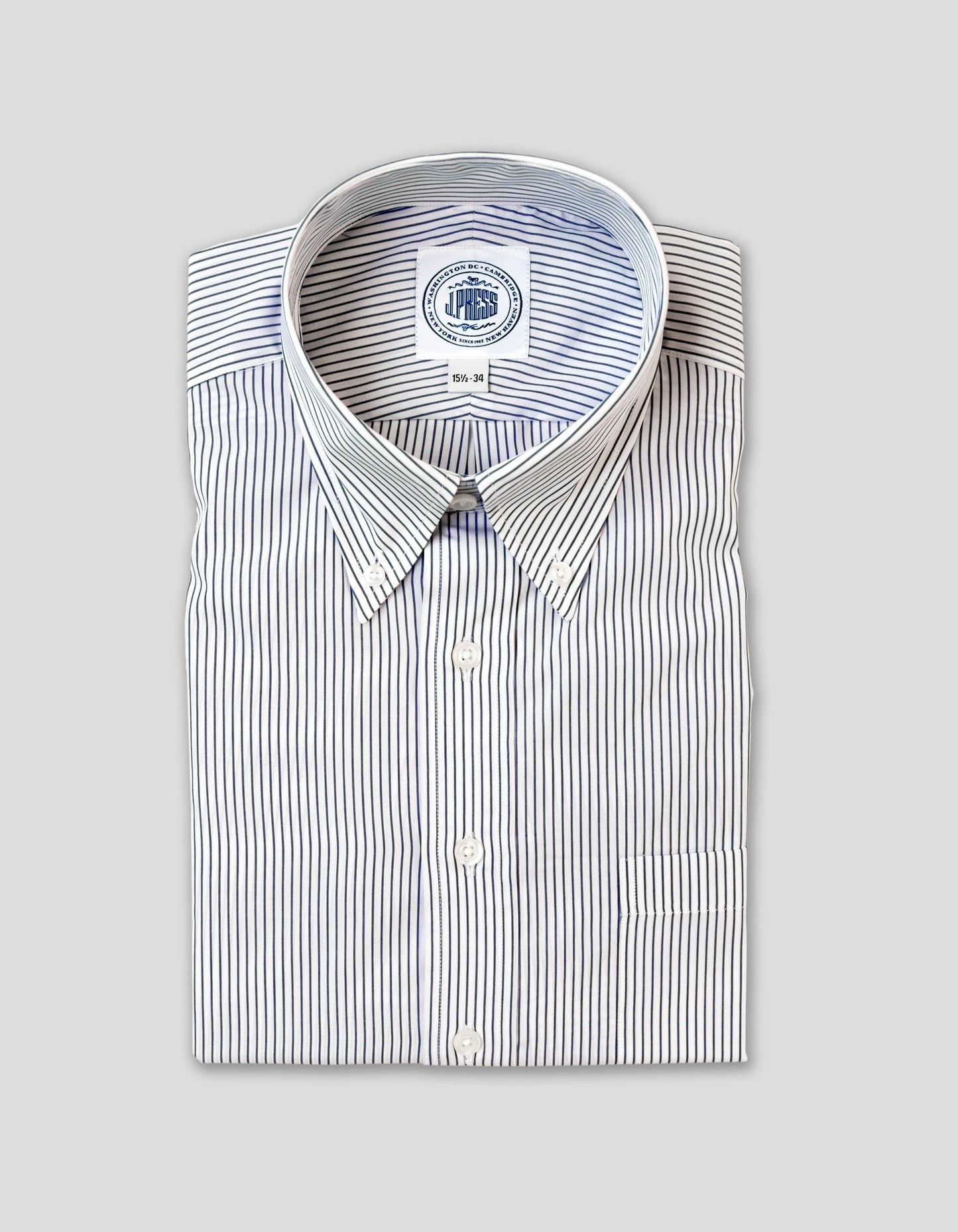 BLUE SLIM STRIPE BUTTON DOWN DRESS SHIRT