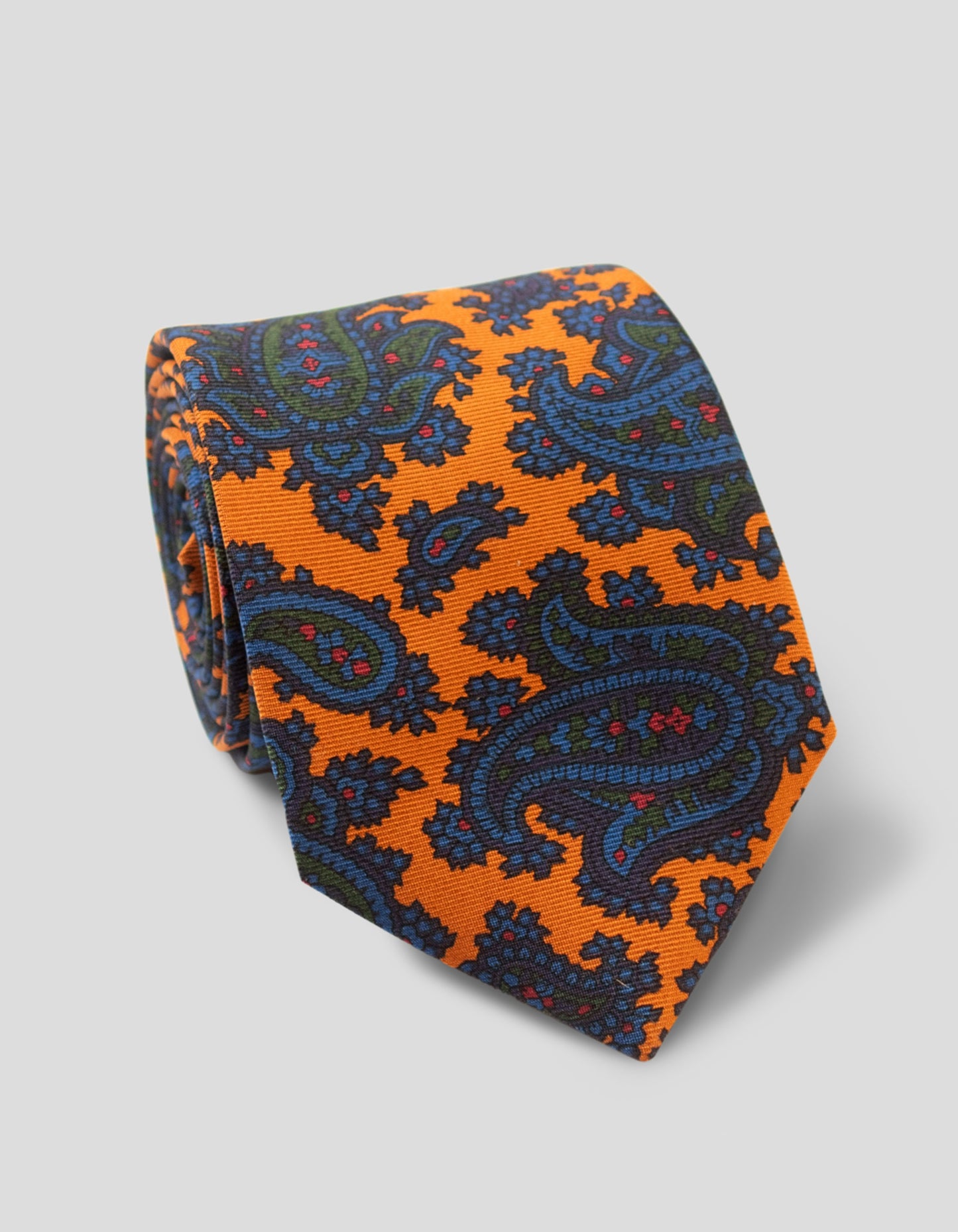 PRINTED MADDER MEDIUM PAISLEY TIE - RUST