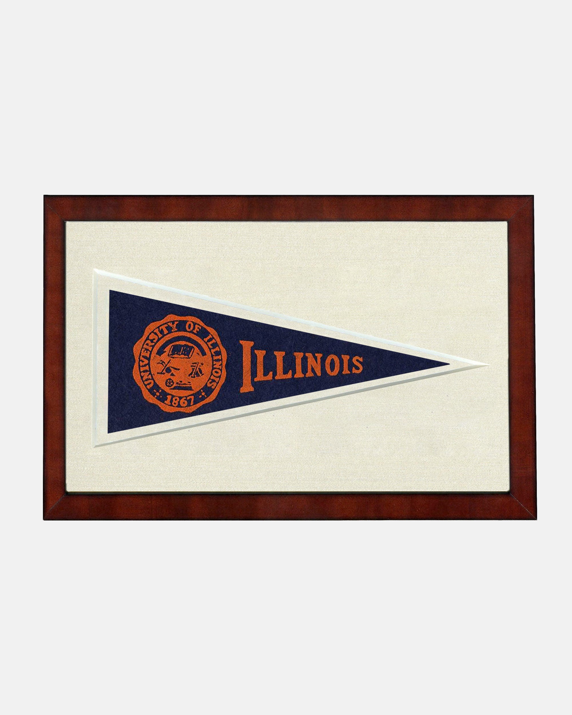 Illinois Framed Vintage Pennant