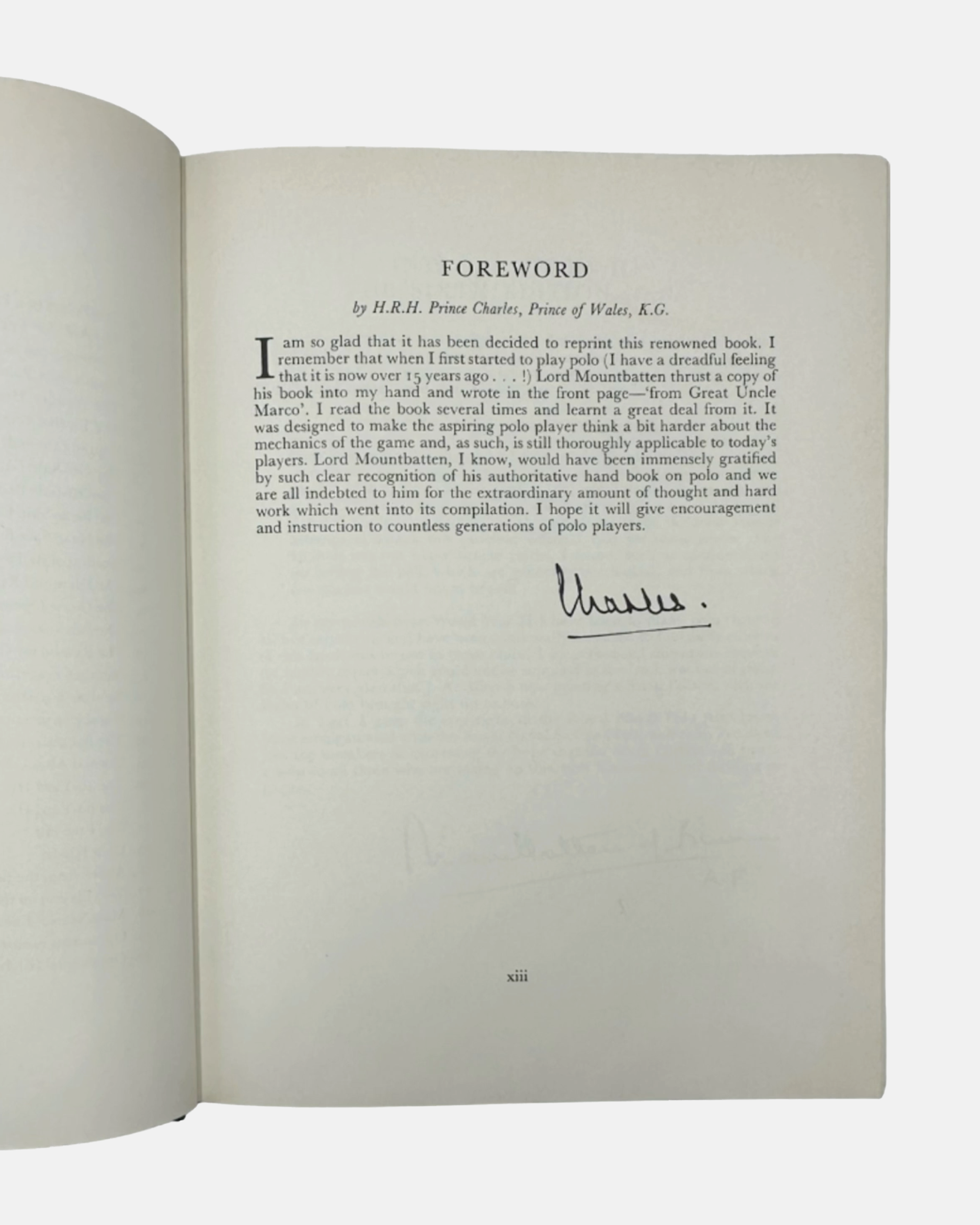 An Introduction to Polo by Marco 1982 Book Foreword by Charles, Prince of Wales