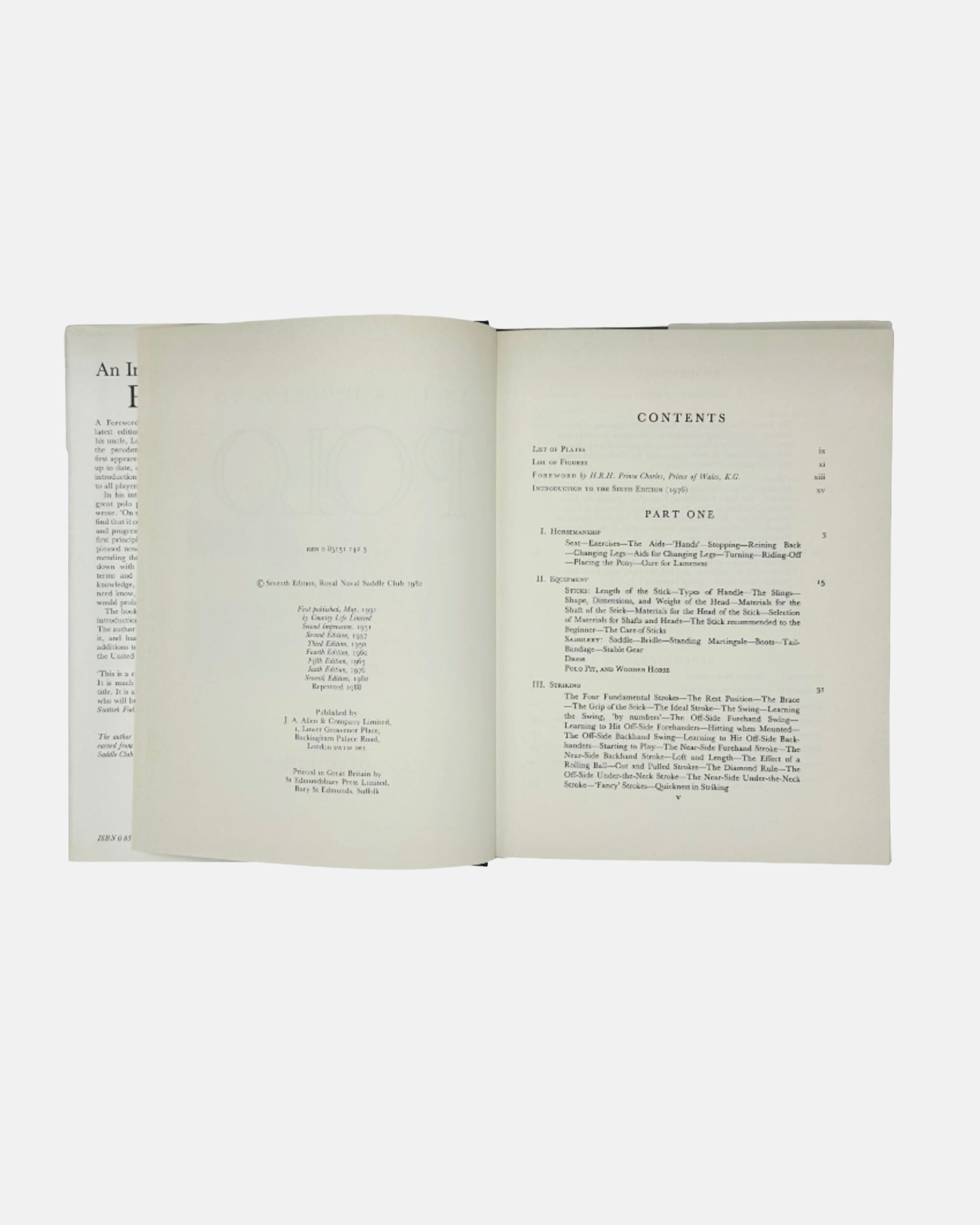 An Introduction to Polo by Marco 1982 Book Foreword by Charles, Prince of Wales