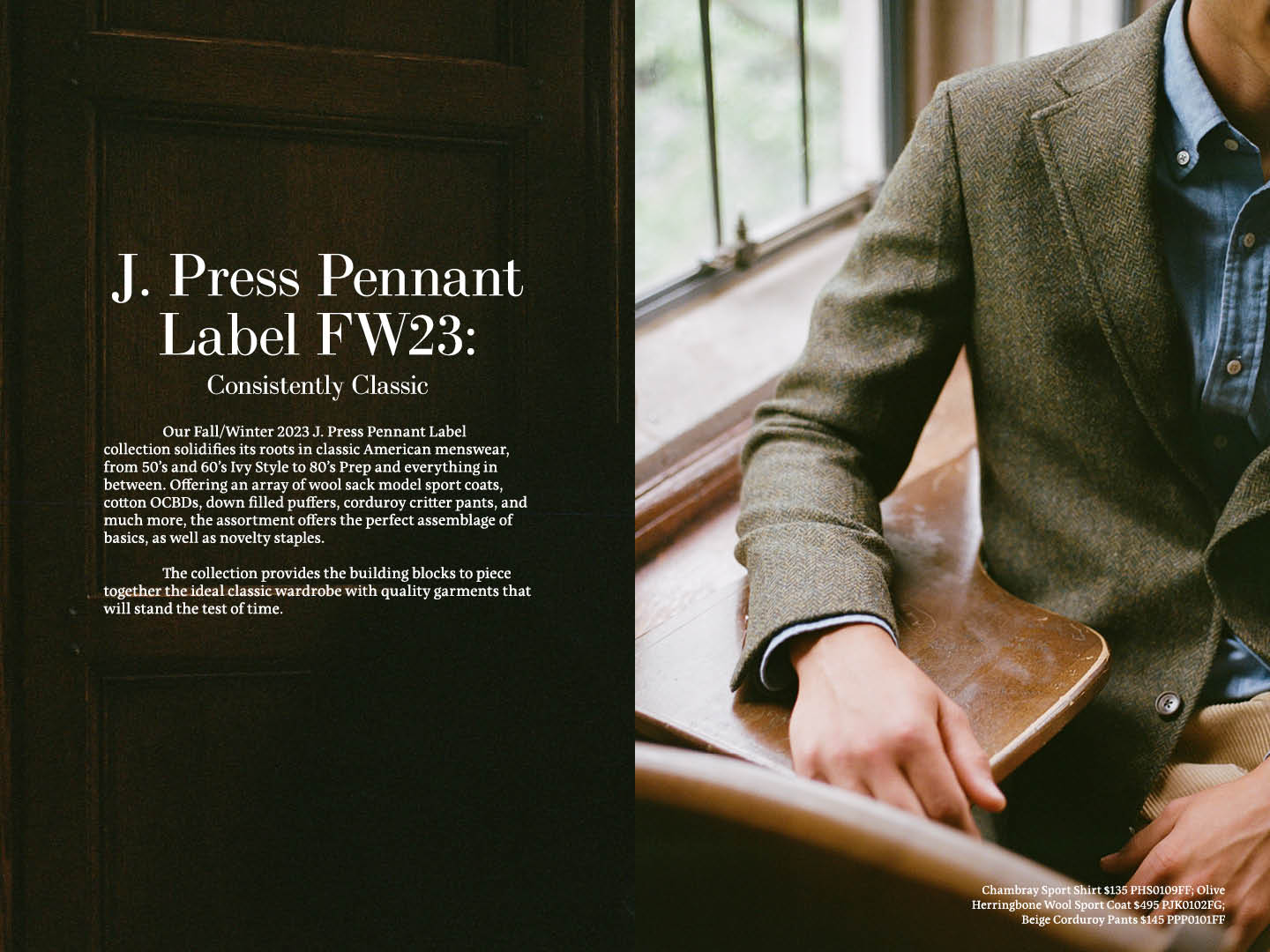 Pennant Label FW23 Lookbook – J. PRESS