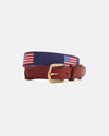 United States Flag Navy Needlepoint Belt