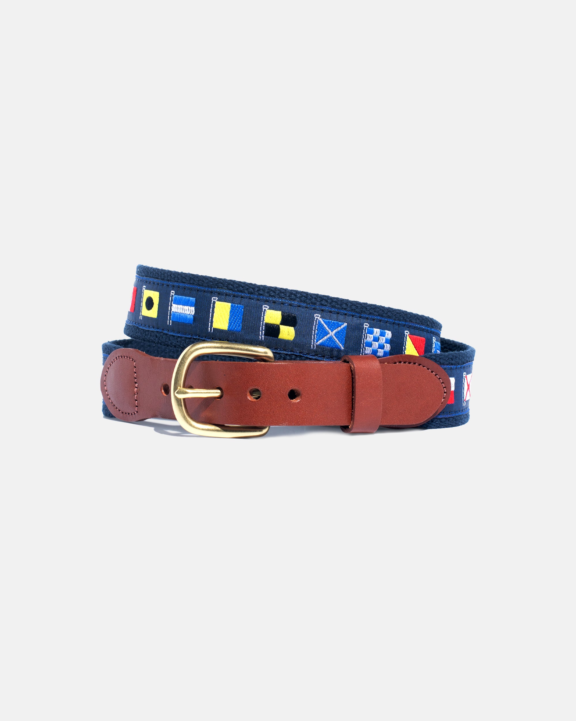 Made-in-USA Signal Flag Motif Belt