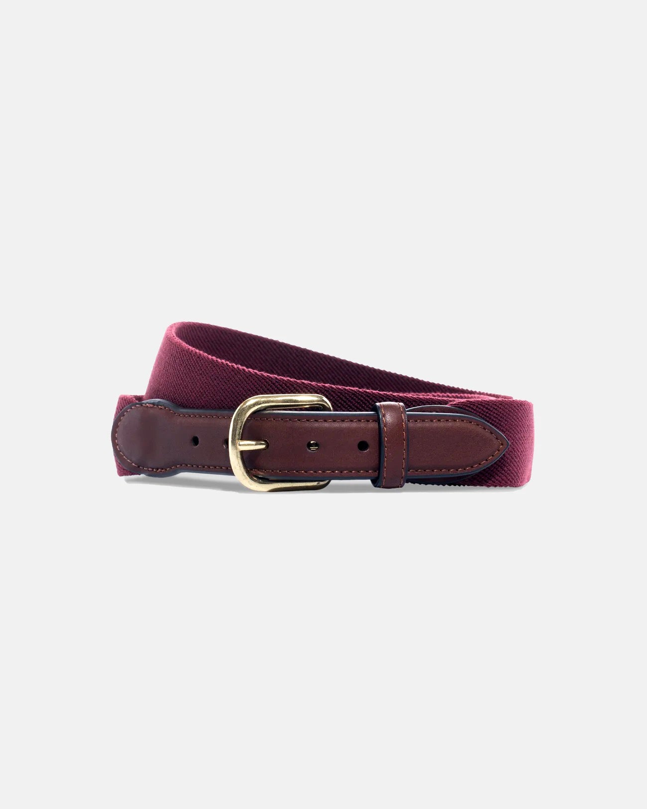 Made-in-USA Solid Burgundy Belgian Stretch Surcingle Belt