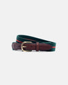 Made-in-USA Green & Red Striped Belgian Stretch Surcingle Belt