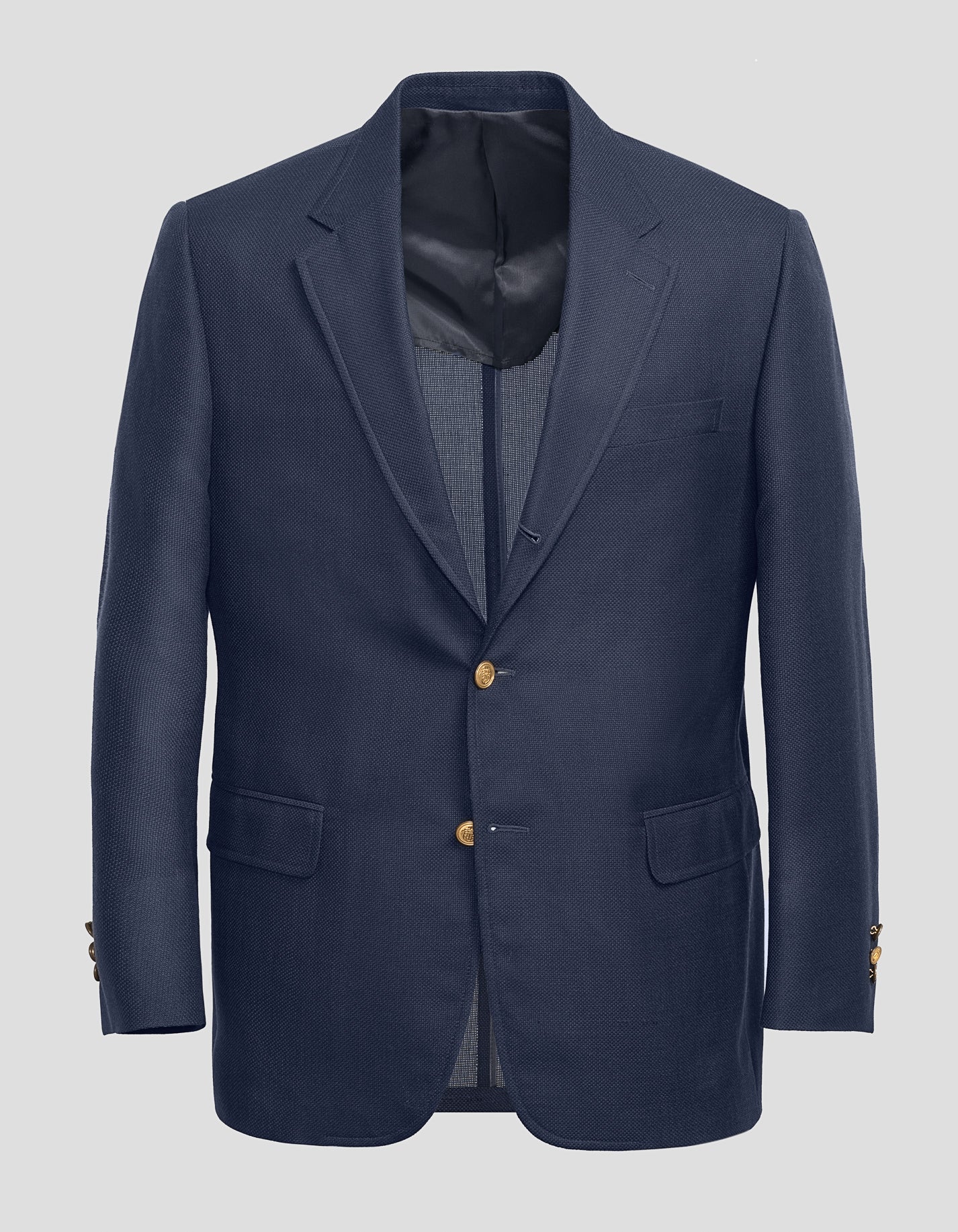 NAVY COTTON/WOOL HOPSACK BLAZER