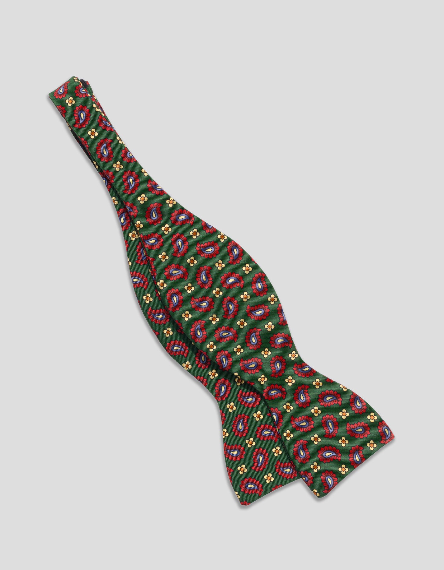 IRISH POPLIN PAISLEY BOW TIE - GREEN/RED