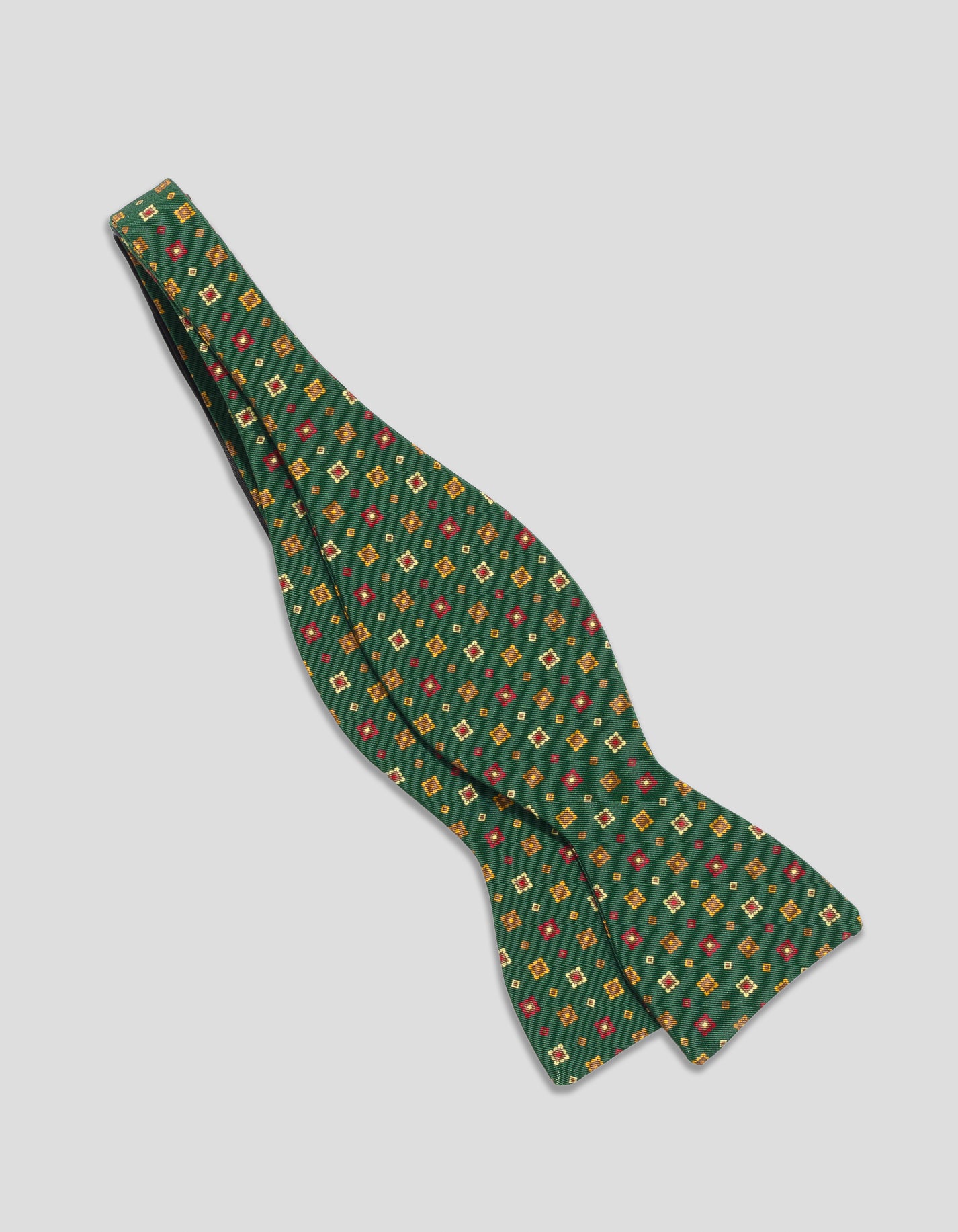 IRISH POPLIN DIAMOND BOW TIE - GREEN/RED/YELLOW