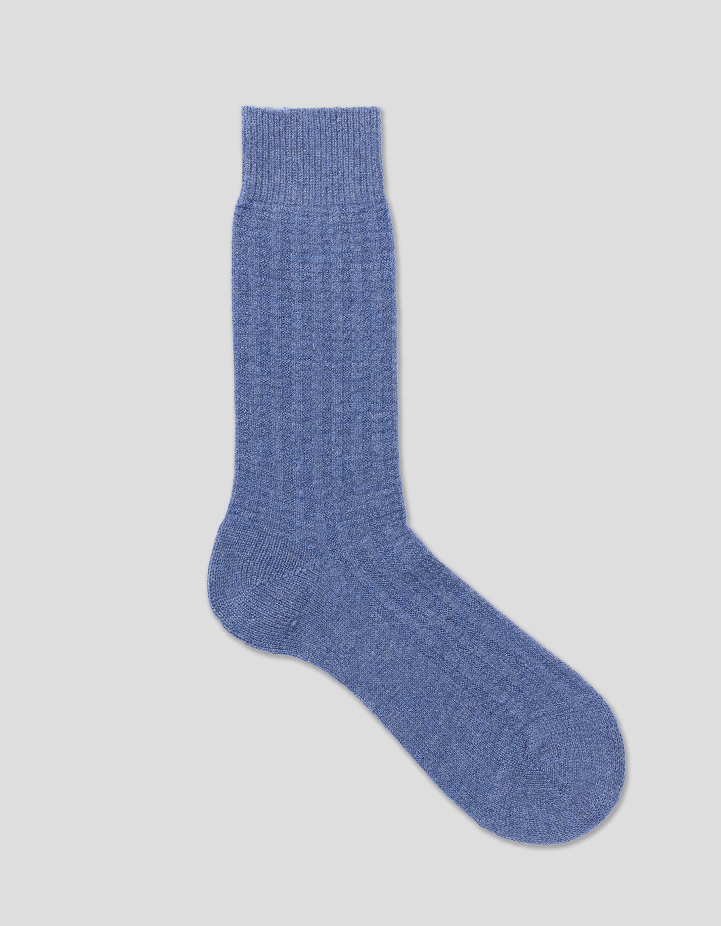 TEXTURED CASHMERE SOCKS - BLUE