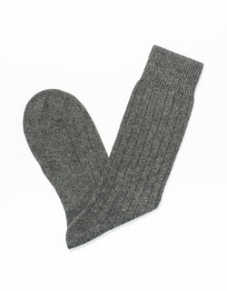CASHMERE SOLID SOCKS - CHARCOAL