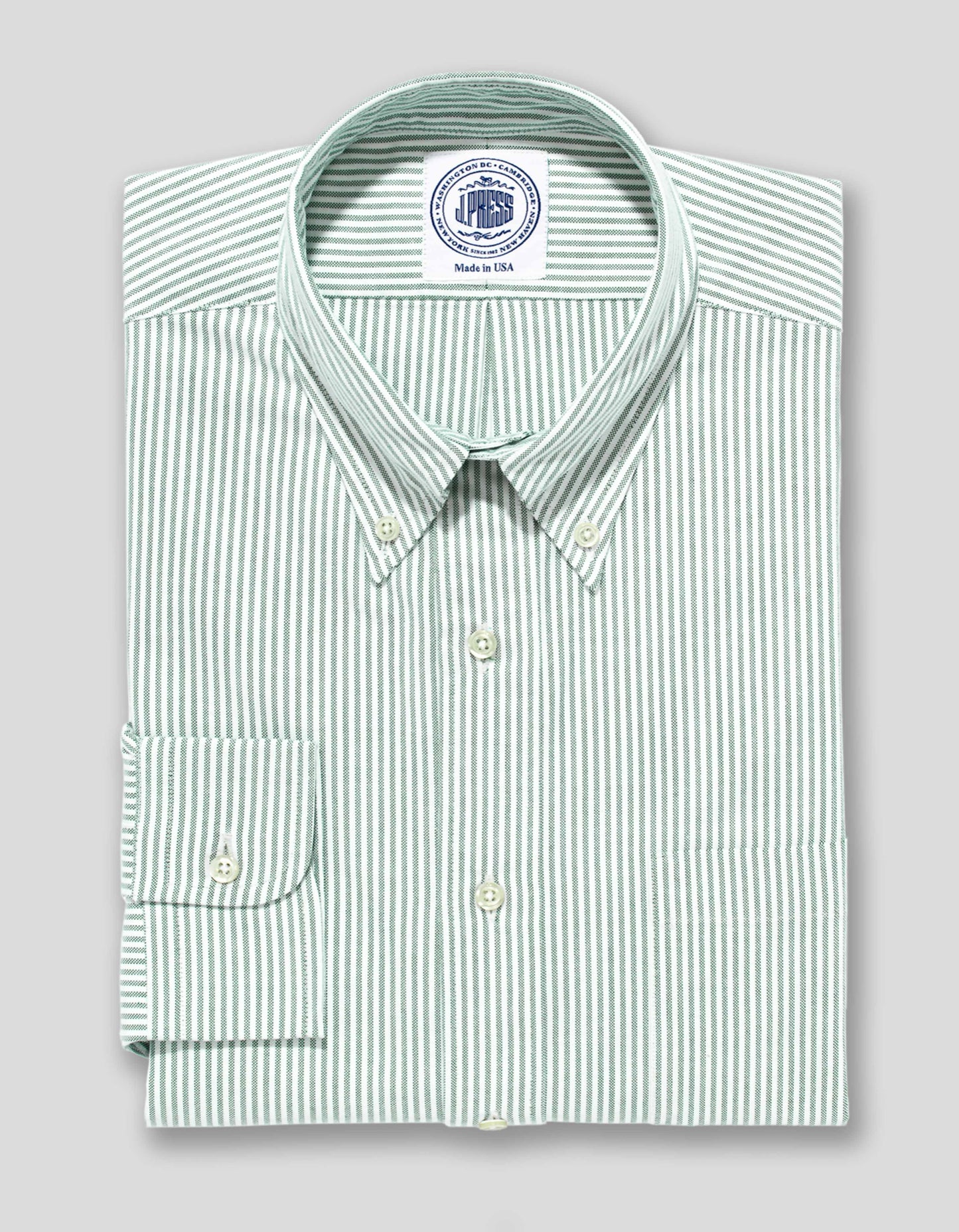 GREEN/WHITE OXFORD DRESS SHIRT