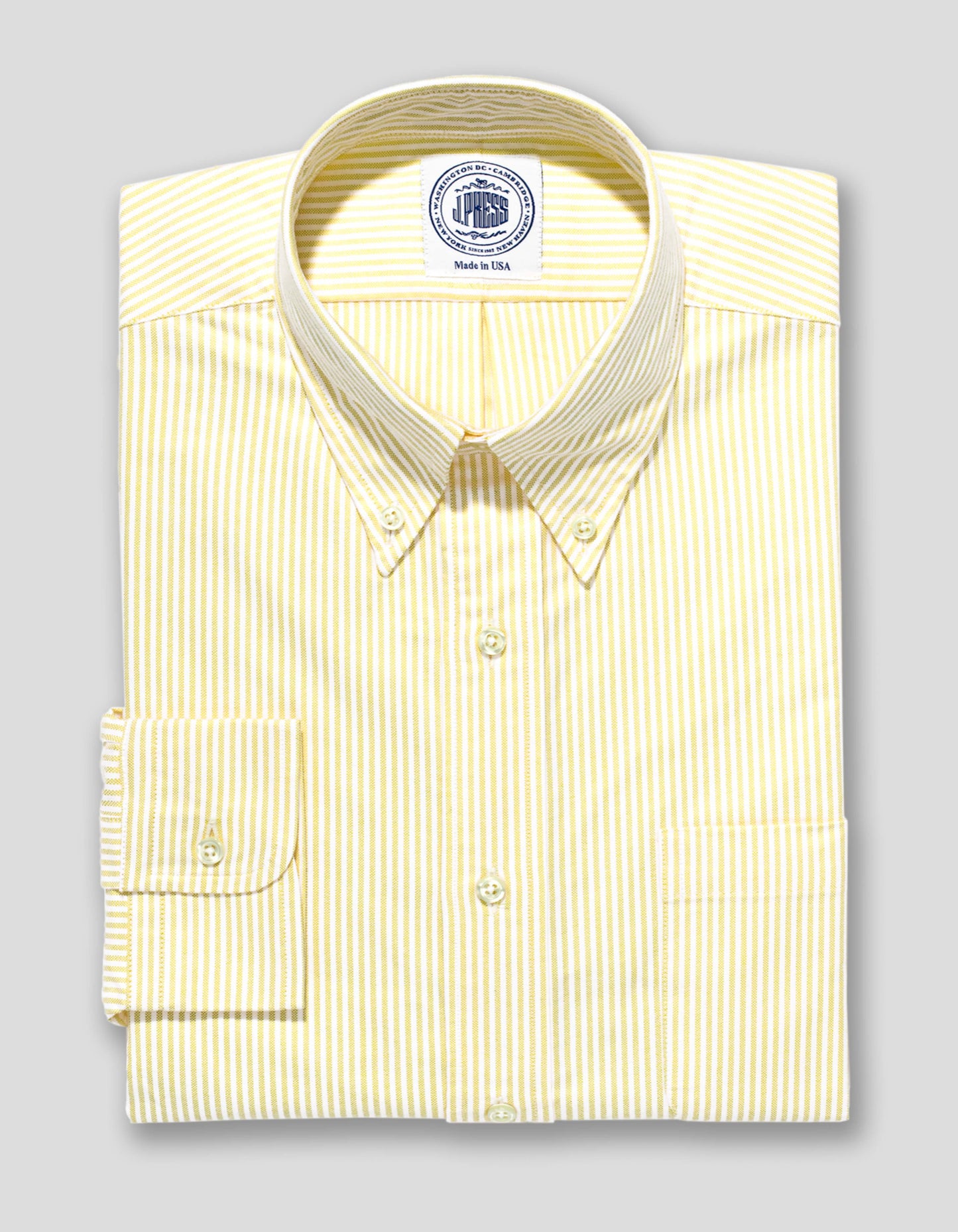 YELLOW/WHITE OXFORD DRESS SHIRT
