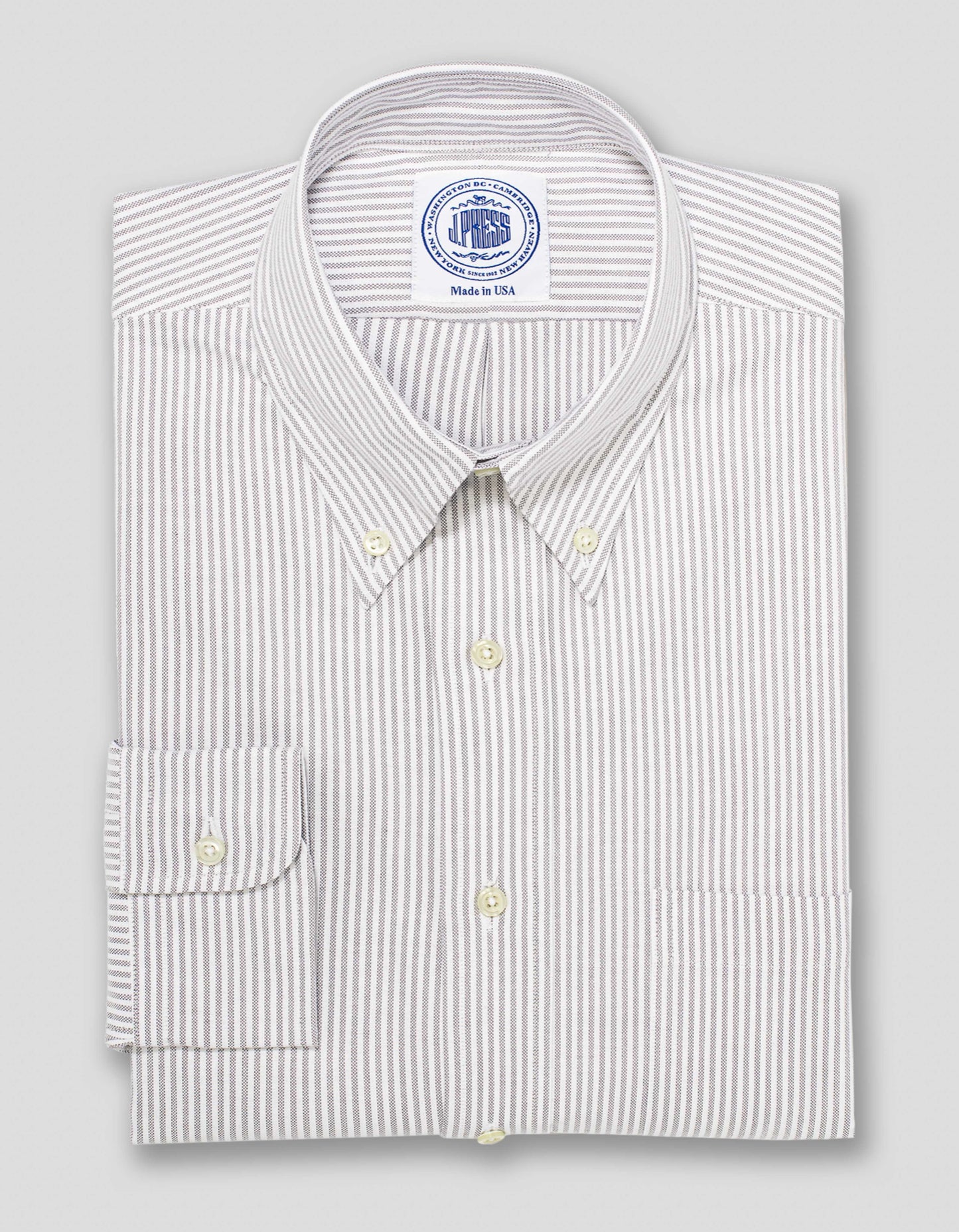 GREY/WHITE OXFORD DRESS SHIRT