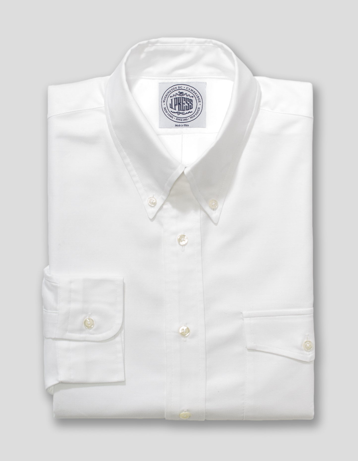WHITE OXFORD W/ FLAP POCKET DRESS SHIRT